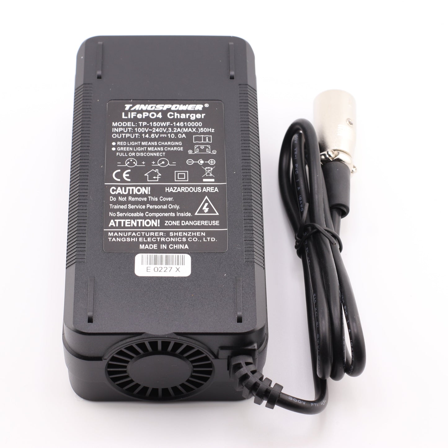 3 Pin XLR 14.6V 10A LiFePO4 LFP Battery Charger for 4S 12V Battery