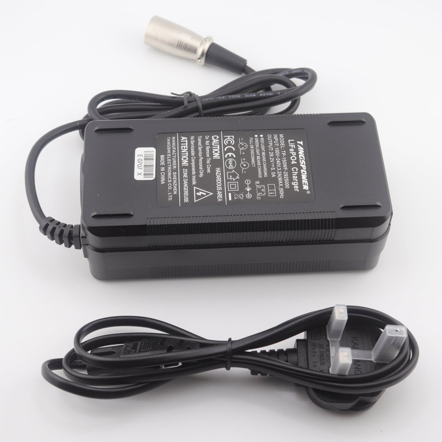 3-Pin XLR 29.2V 5A LiFePO4 LFP Battery Charger for 8S 24V Battery