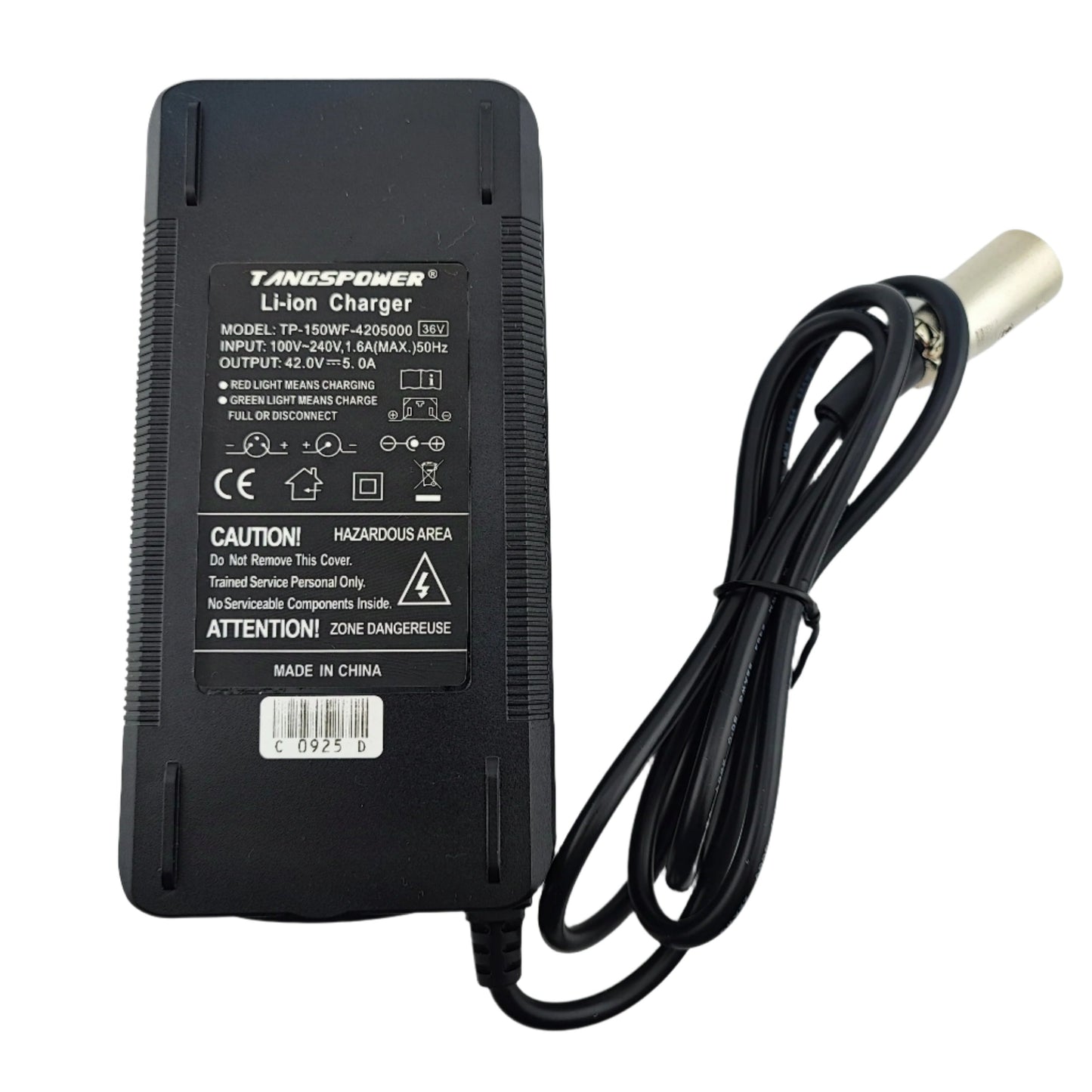 3-Pin XLR 42V 5A Lithium Battery Charger for 10S 36V Electric bike/Scooter - Escooterparts