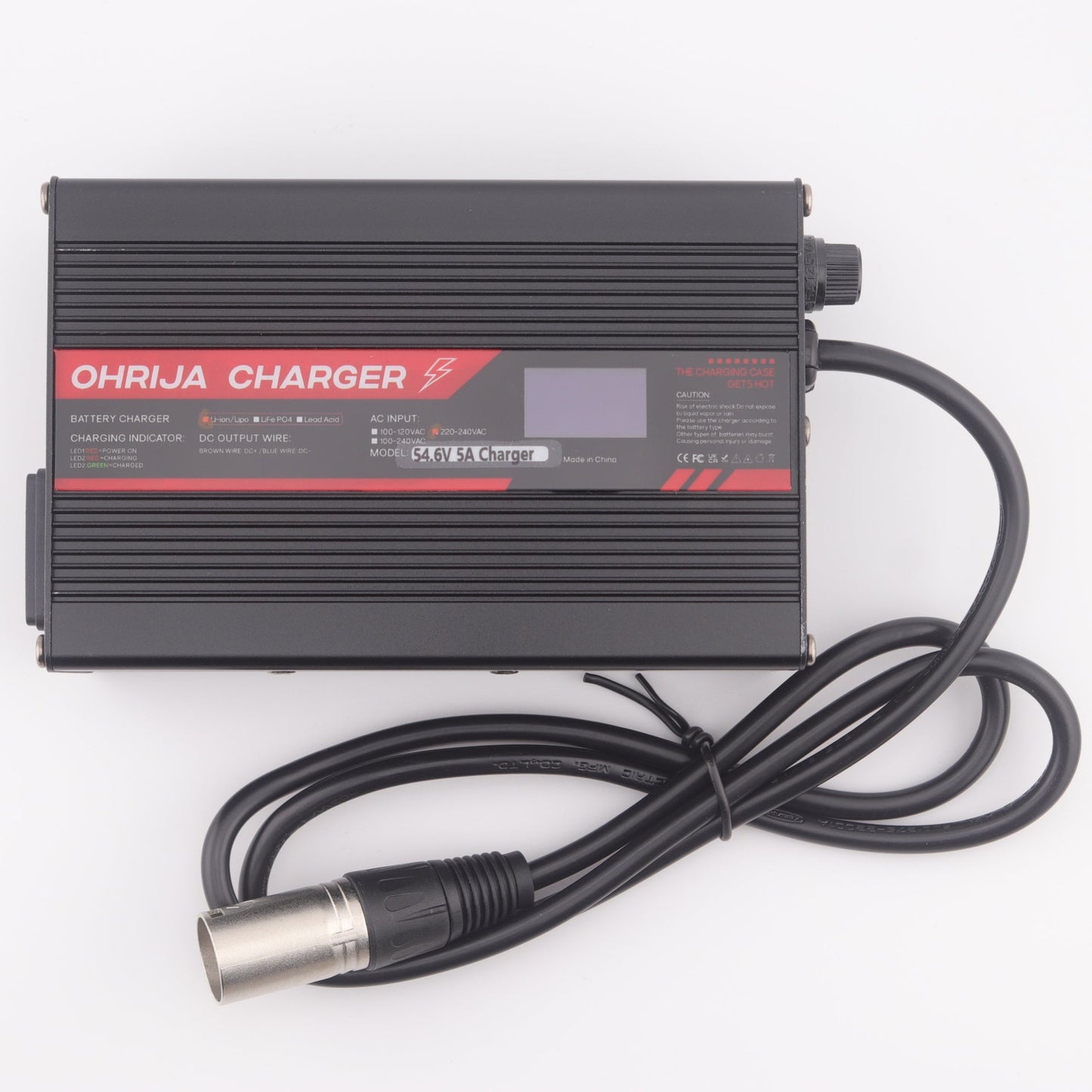 3-Pin XLR 54.6V 5A Lithium Battery Charger for 13S 48V Electric bike/Scooter