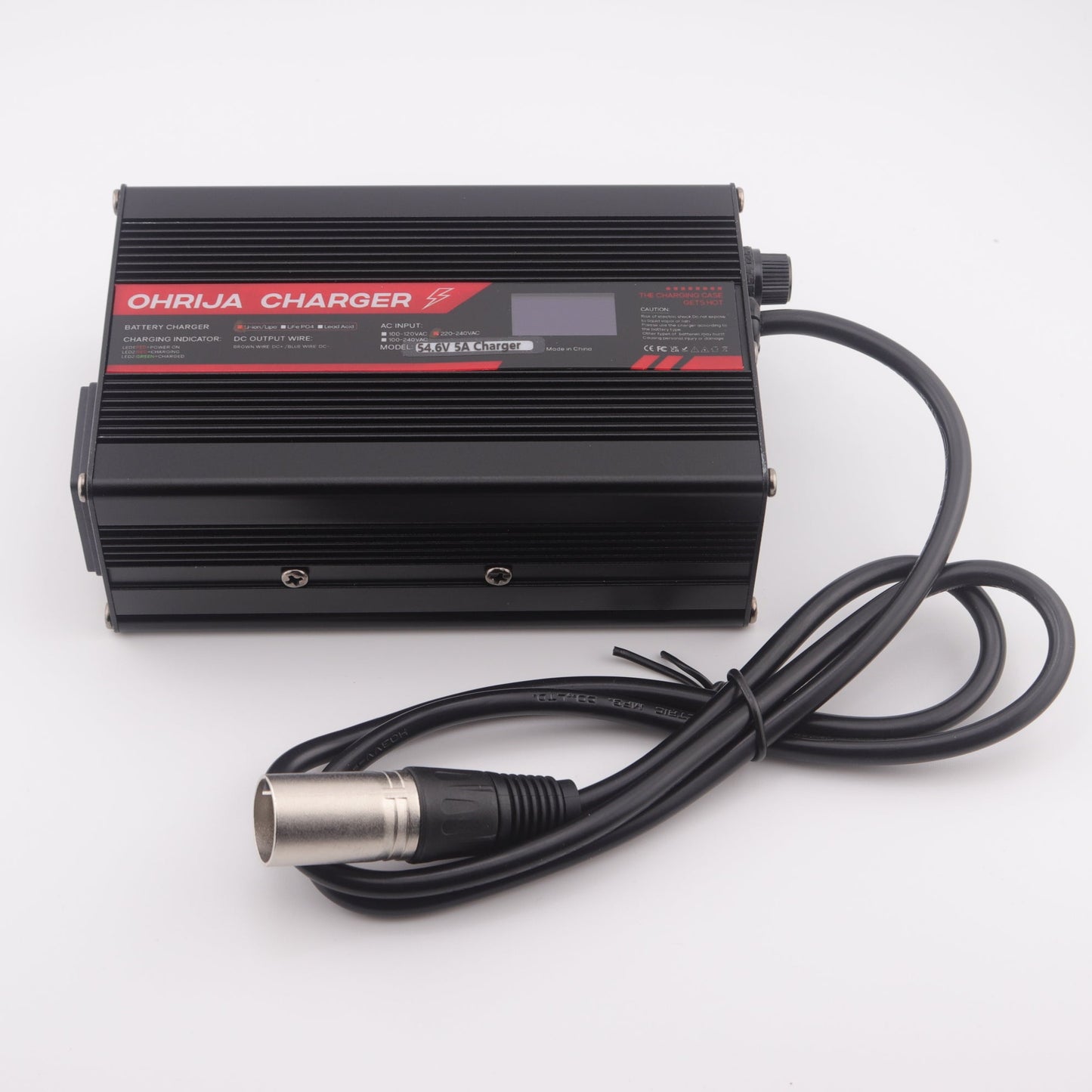 3-Pin XLR 54.6V 5A Lithium Battery Charger for 13S 48V Electric bike/Scooter