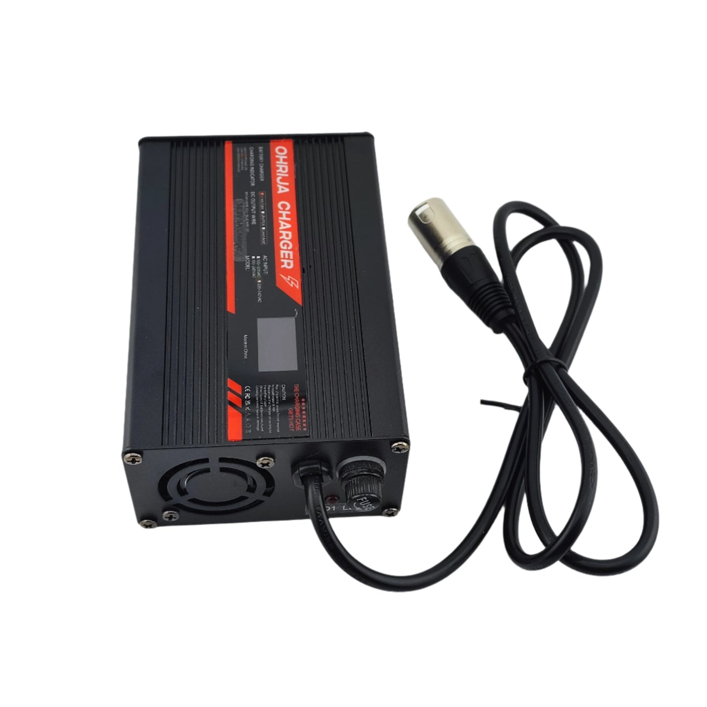 3-Pin XLR 58.8V 5A Li-ion Battery Charger for 14S 52V Battery with Display