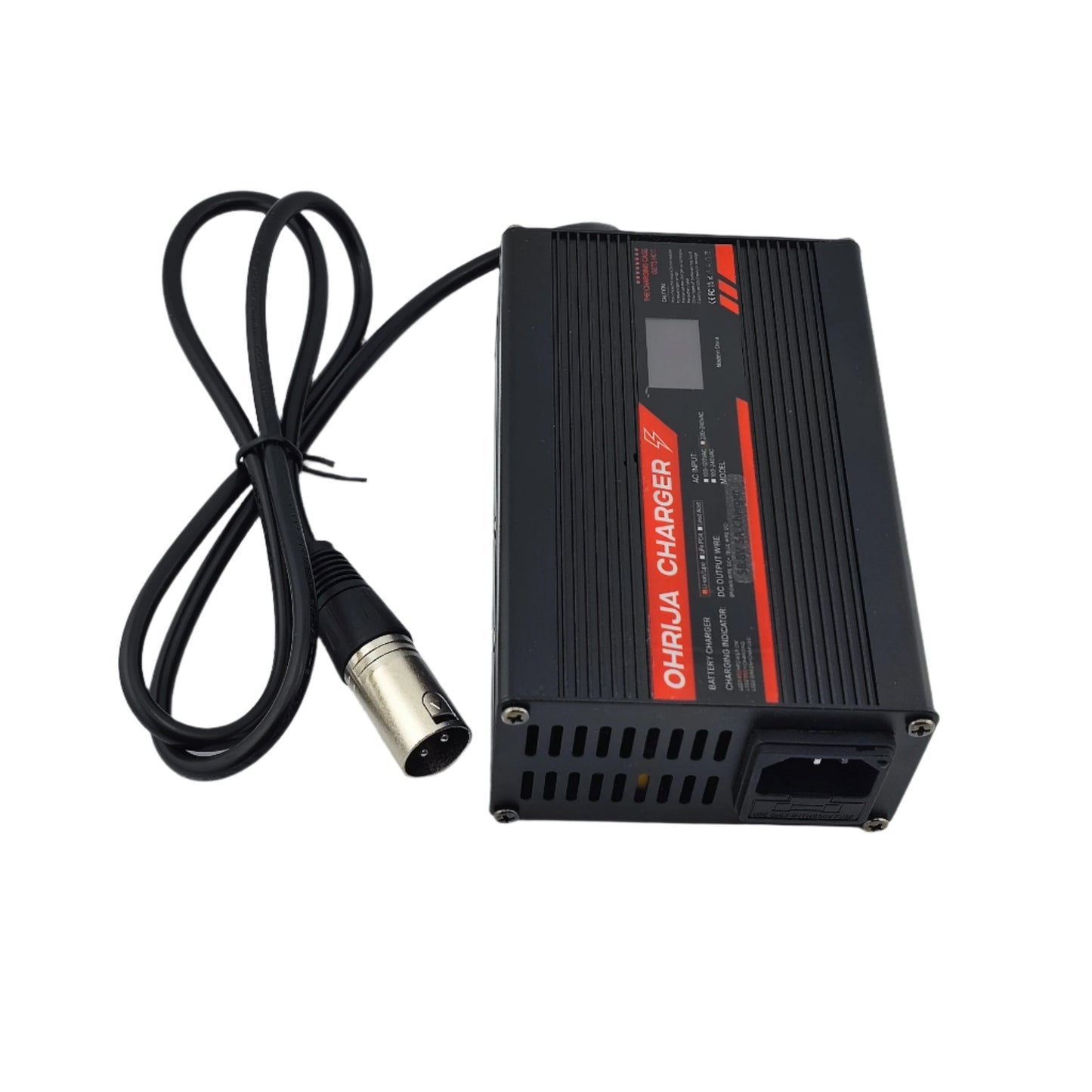 3-Pin XLR 58.8V 5A Li-ion Battery Charger for 14S 52V Battery with Display