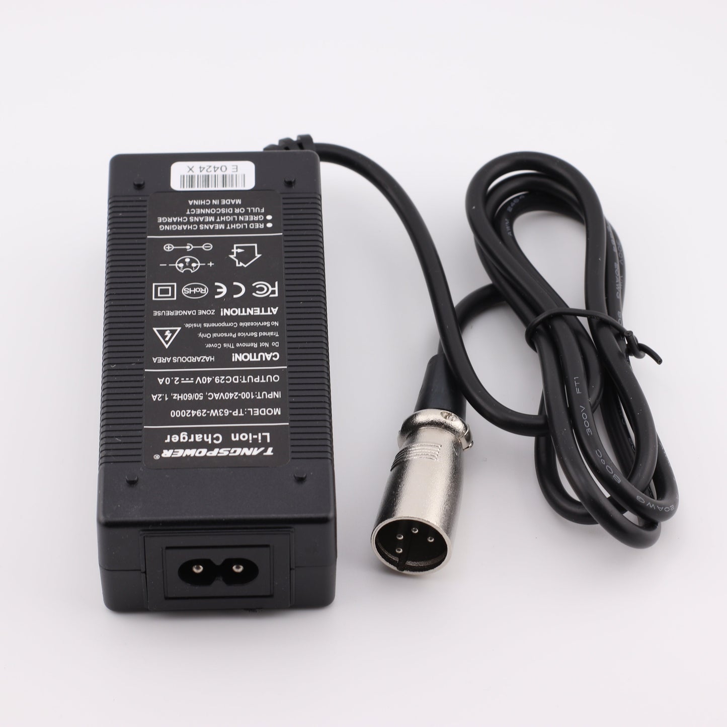 4 Pin XLR 29.4V 2A Lithium Battery Charger for 8S 24V Li Ion Battery