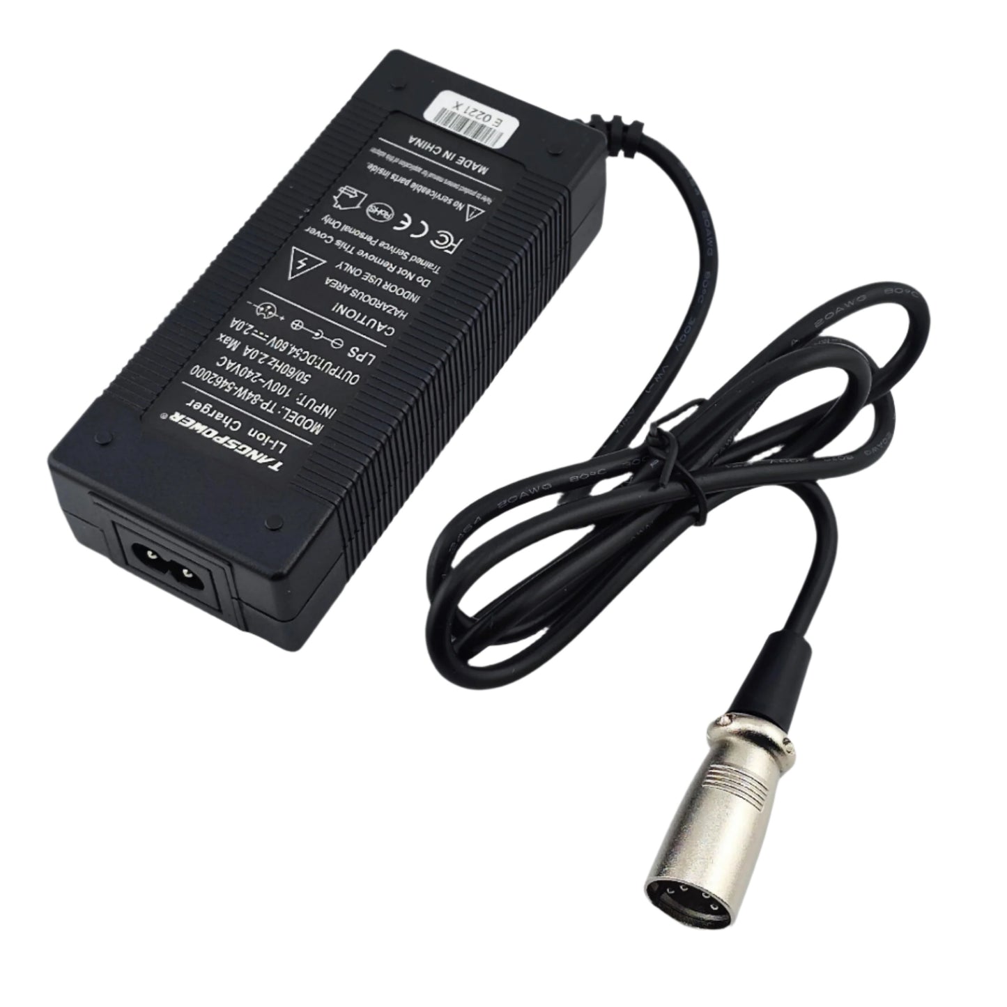 4-Pin XLR 54.6V 2A Lithium Battery Charger for 13S 48V eBike eScooter