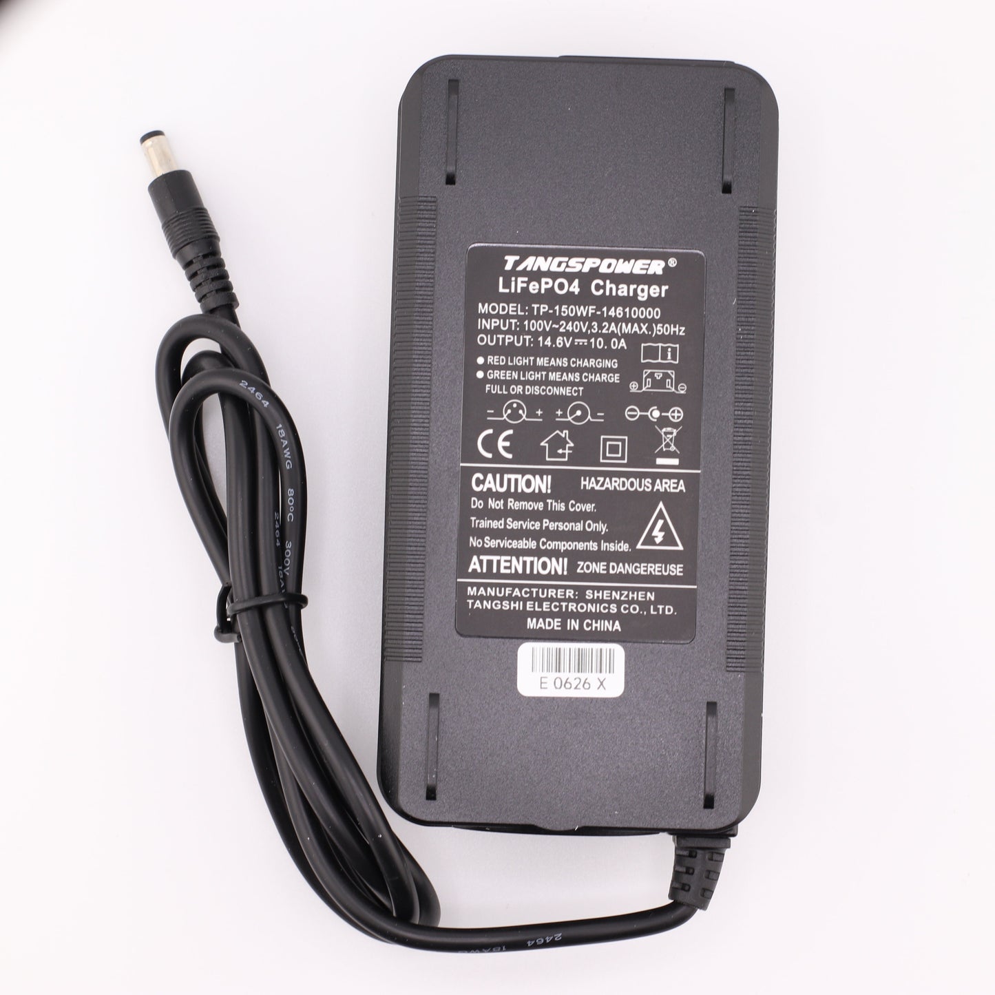 DC 5.5X2.1mm 14.6V 10A LiFePO4 LFP Battery Charger for 4S 12V Battery