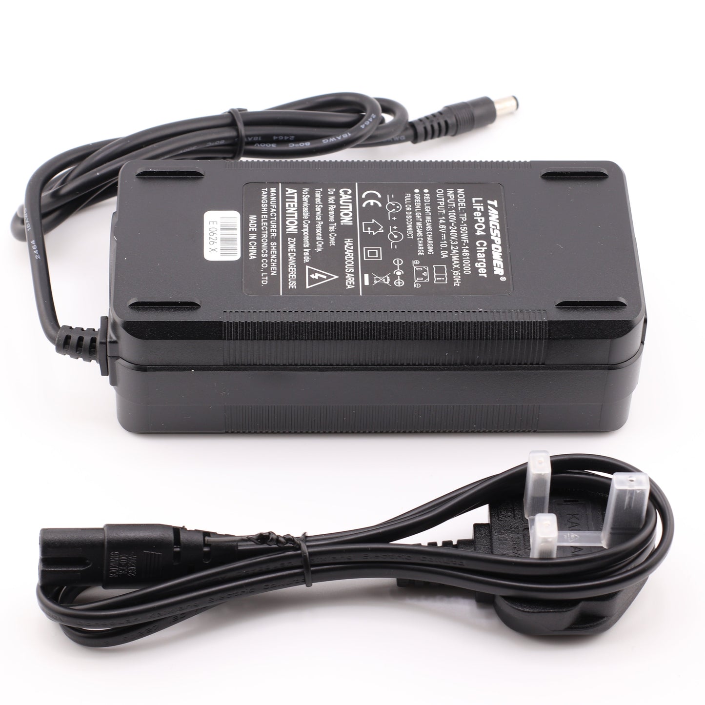 DC 5.5X2.1mm 14.6V 10A LiFePO4 LFP Battery Charger for 4S 12V Battery