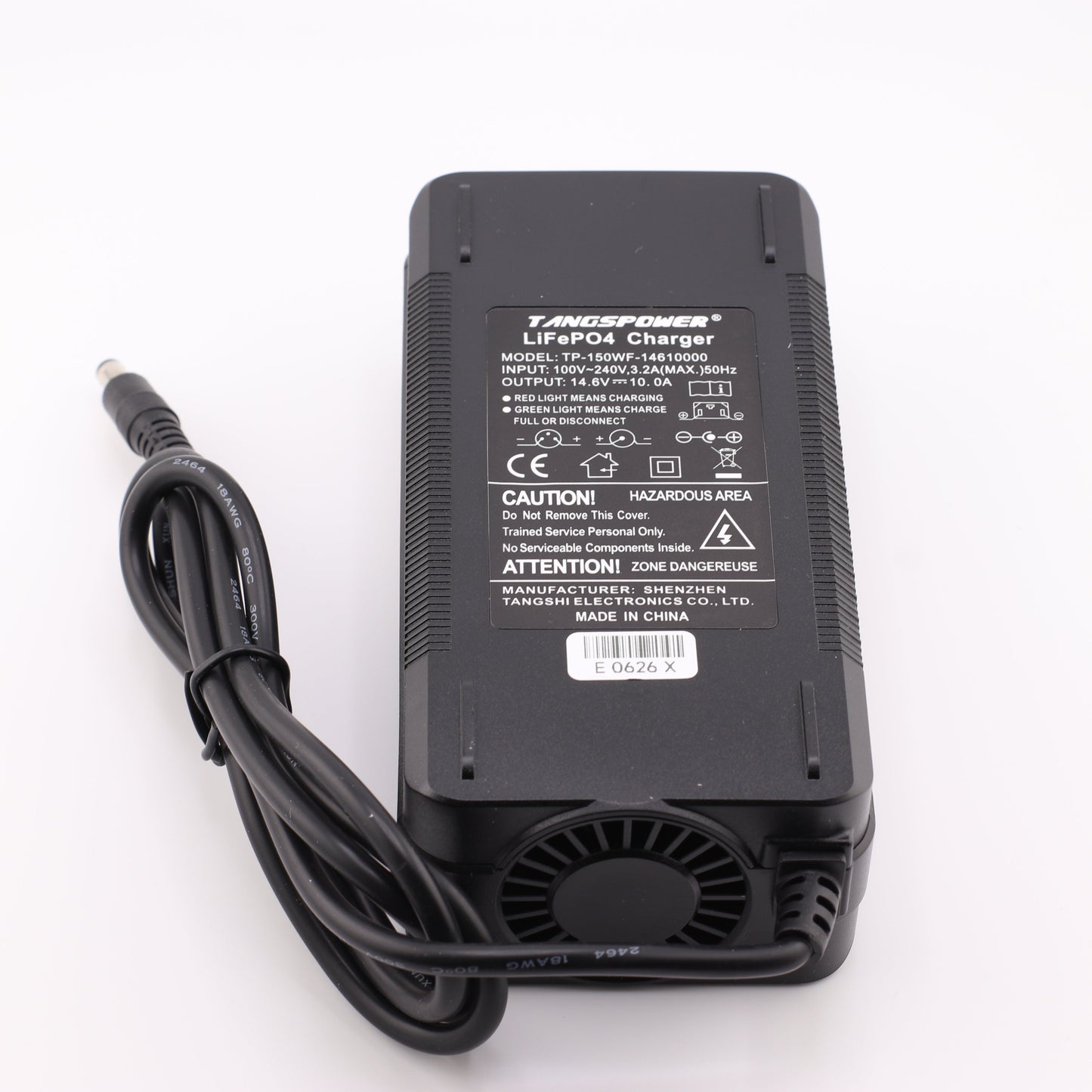 DC 5.5X2.1mm 14.6V 10A LiFePO4 LFP Battery Charger for 4S 12V Battery
