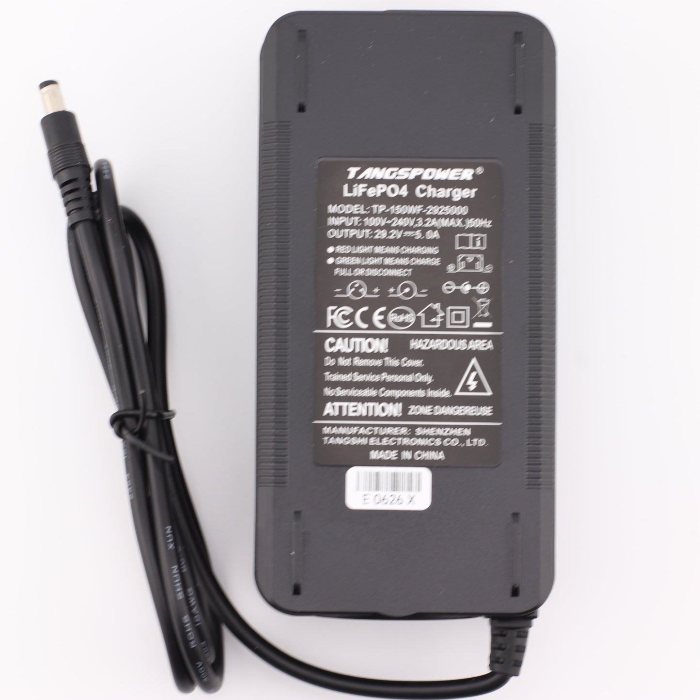 DC 5.5X2.1mm 29.2V 5A LiFePO4 LFP Battery Charger for 8S 24V Battery