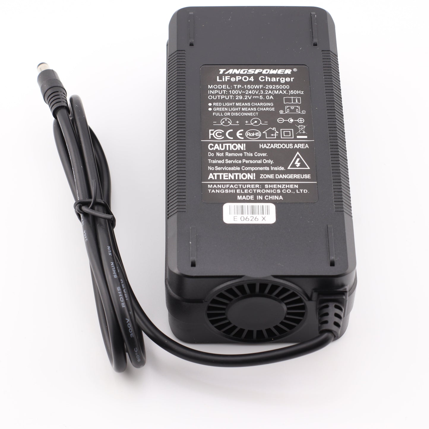 DC 5.5X2.1mm 29.2V 5A LiFePO4 LFP Battery Charger for 8S 24V Battery