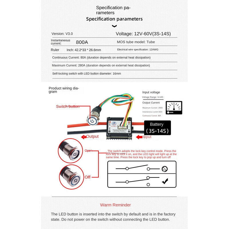 Flipsky Antispark Switch Pro V3.0 280A Contact Protector for EBike /Scooter - Escooterparts