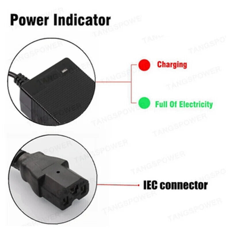 IEC-3 48V 2A Lead Acid Battery Charger 57.2V for Electric Wheelchair Scooter - Escooterparts