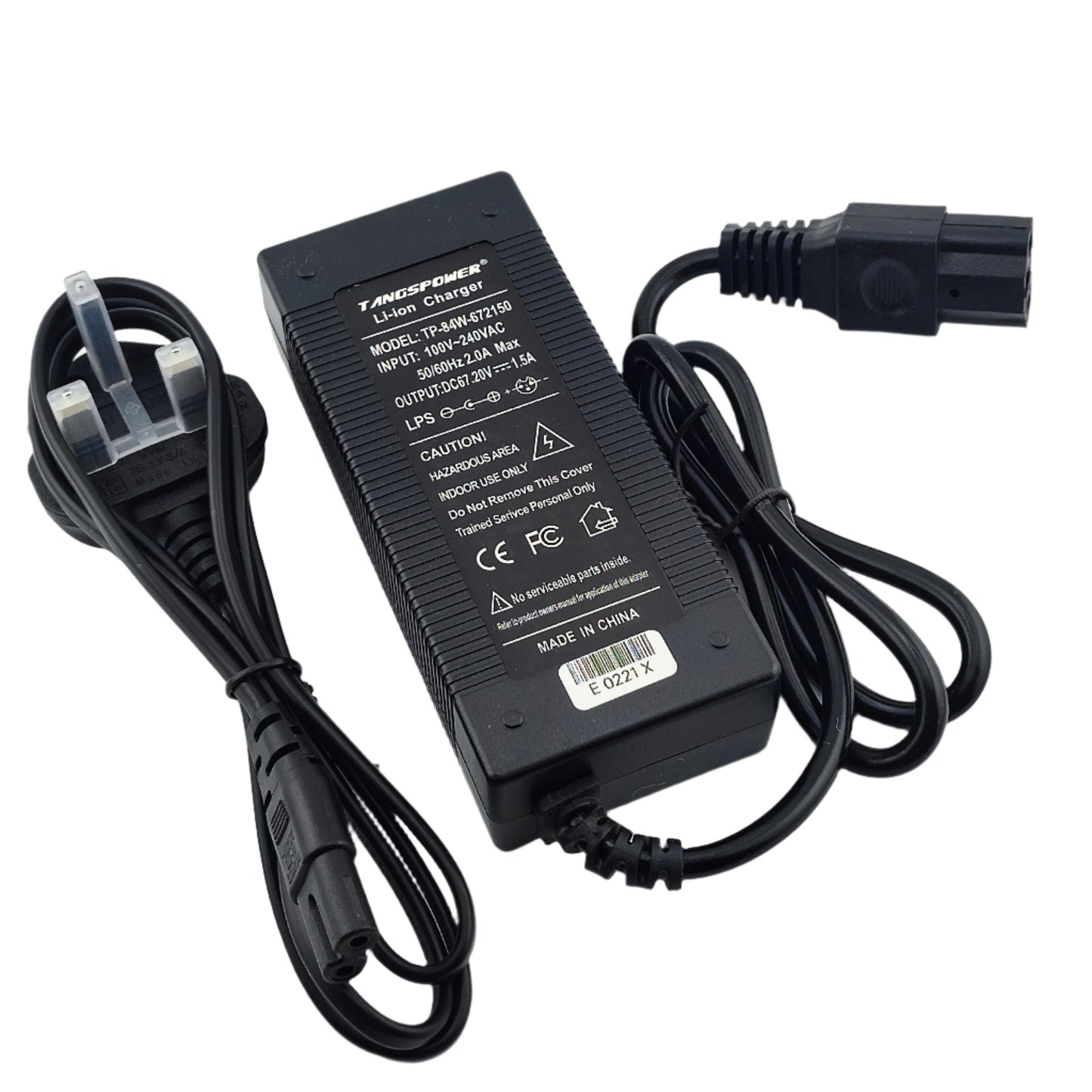 IEC C13 67.2V 1.5A Lithium Battery Charger for 16S 60V eBike eScooter