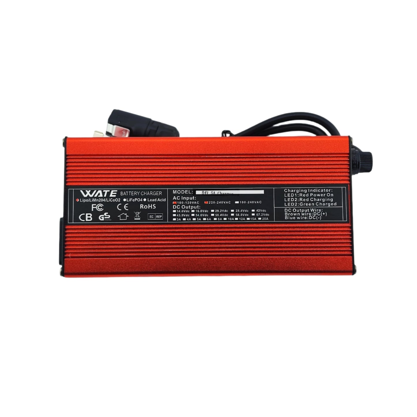 LP16 84V 5A Lithium Battery Charger for 20S 72V Electric bike/Scooter
