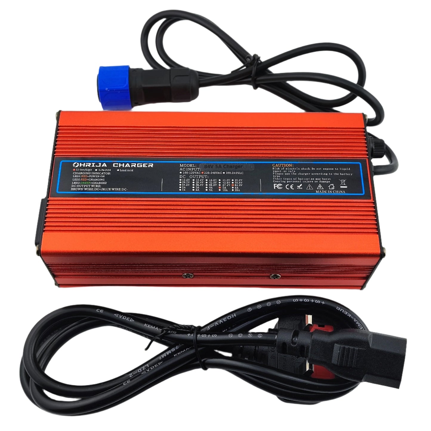 M25 84V 5A Lithium Battery Charger for 20S 72V Electric Bike/Scooter