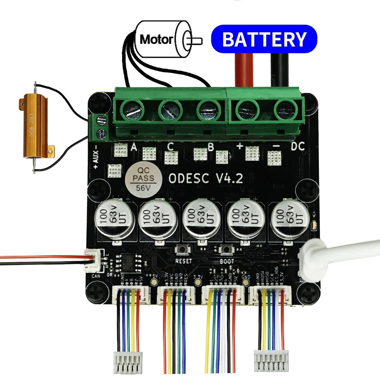 ODESC V4.2 56V Single-Drive Motor Controller Based On ODrive3.6 Upgrade - Escooterparts