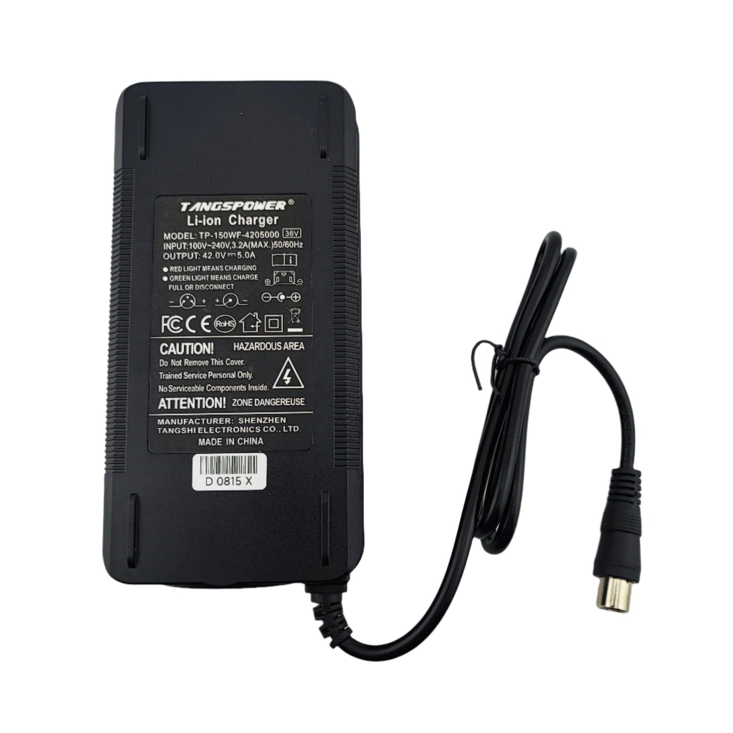 RCA 42V 5A Lithium Battery Charger for 10S 36V Electric bike/Scooter - Escooterparts