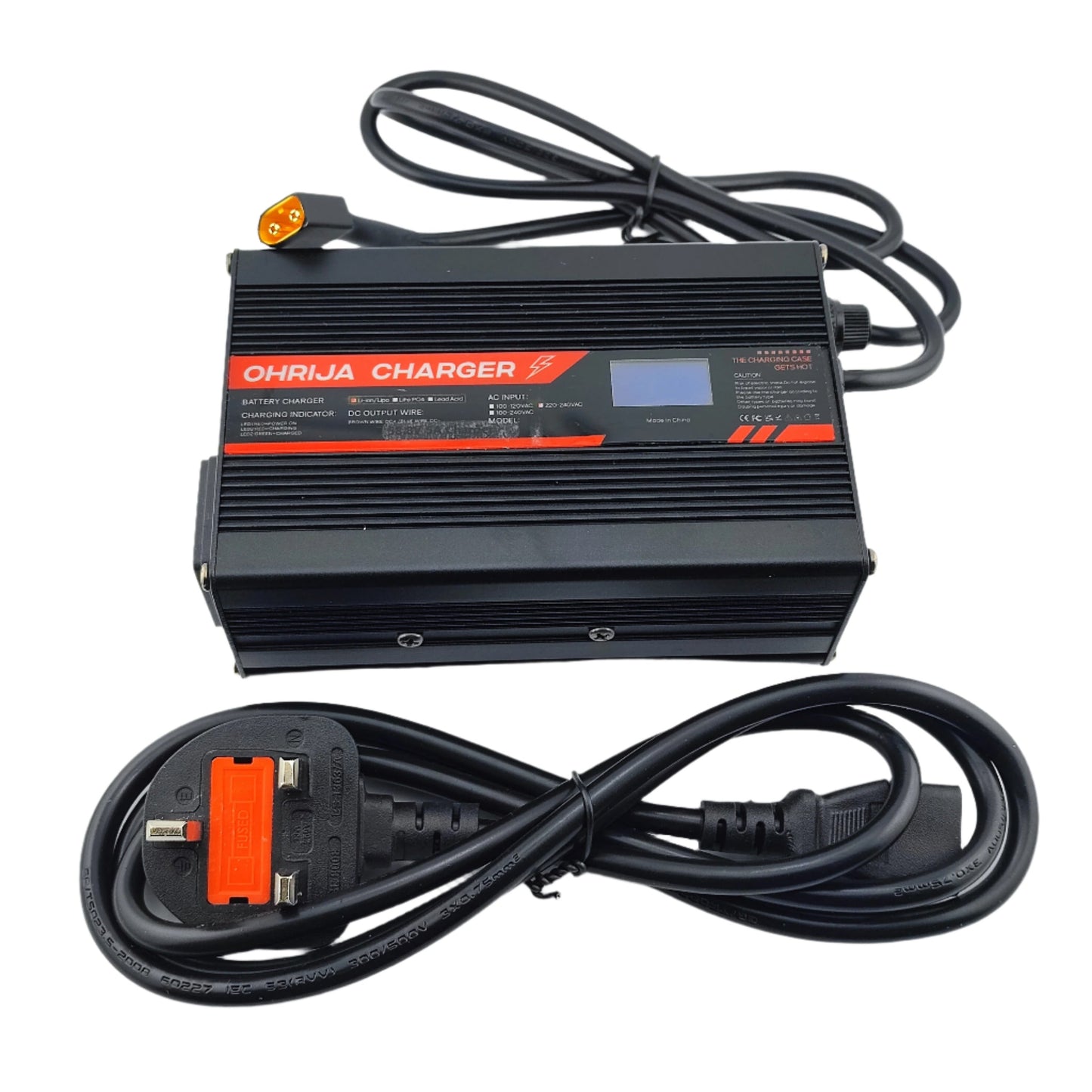 XT60 58.8V 5A Li-ion Battery Charger for 14S 52V Battery with Display