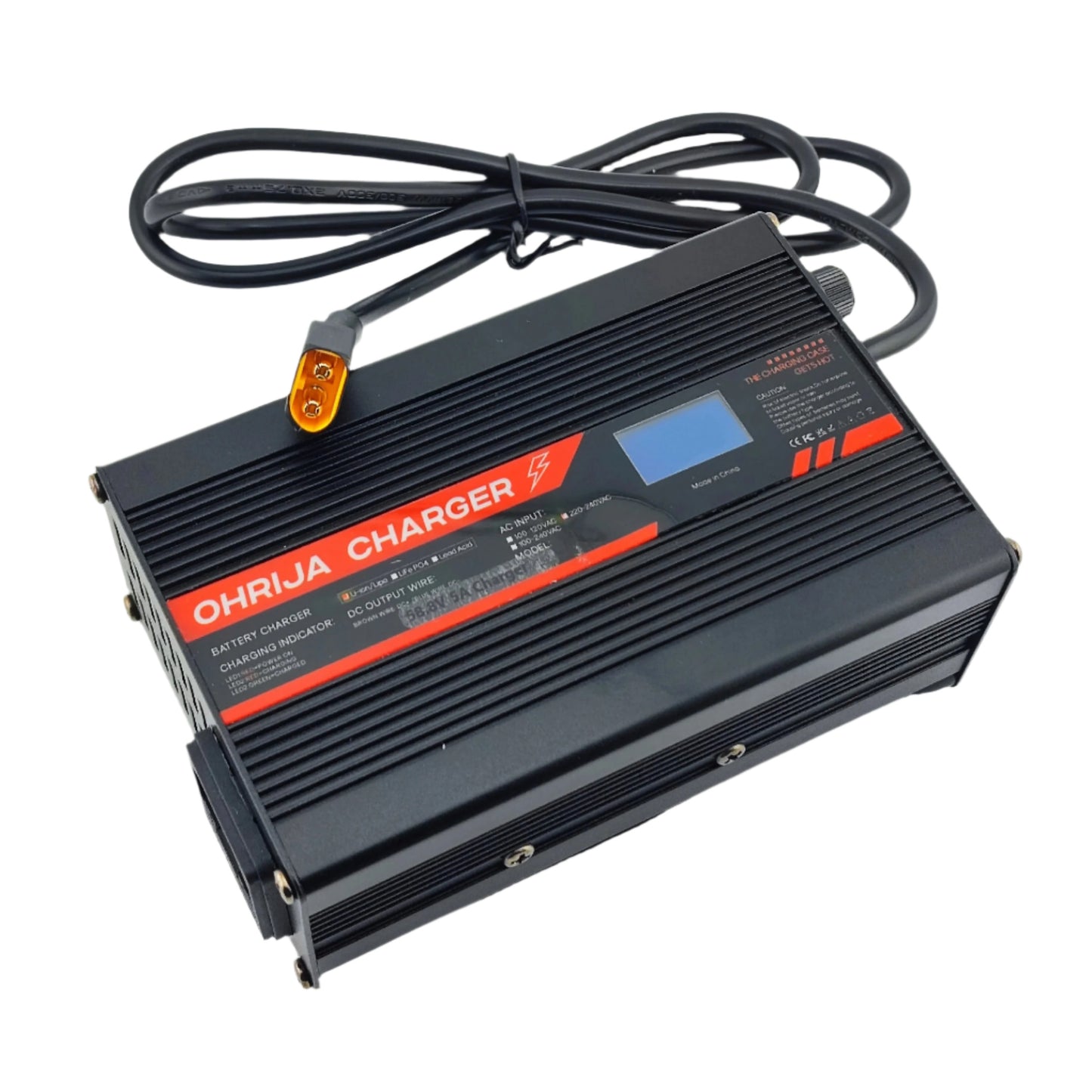 XT60 58.8V 5A Li-ion Battery Charger for 14S 52V Battery with Display