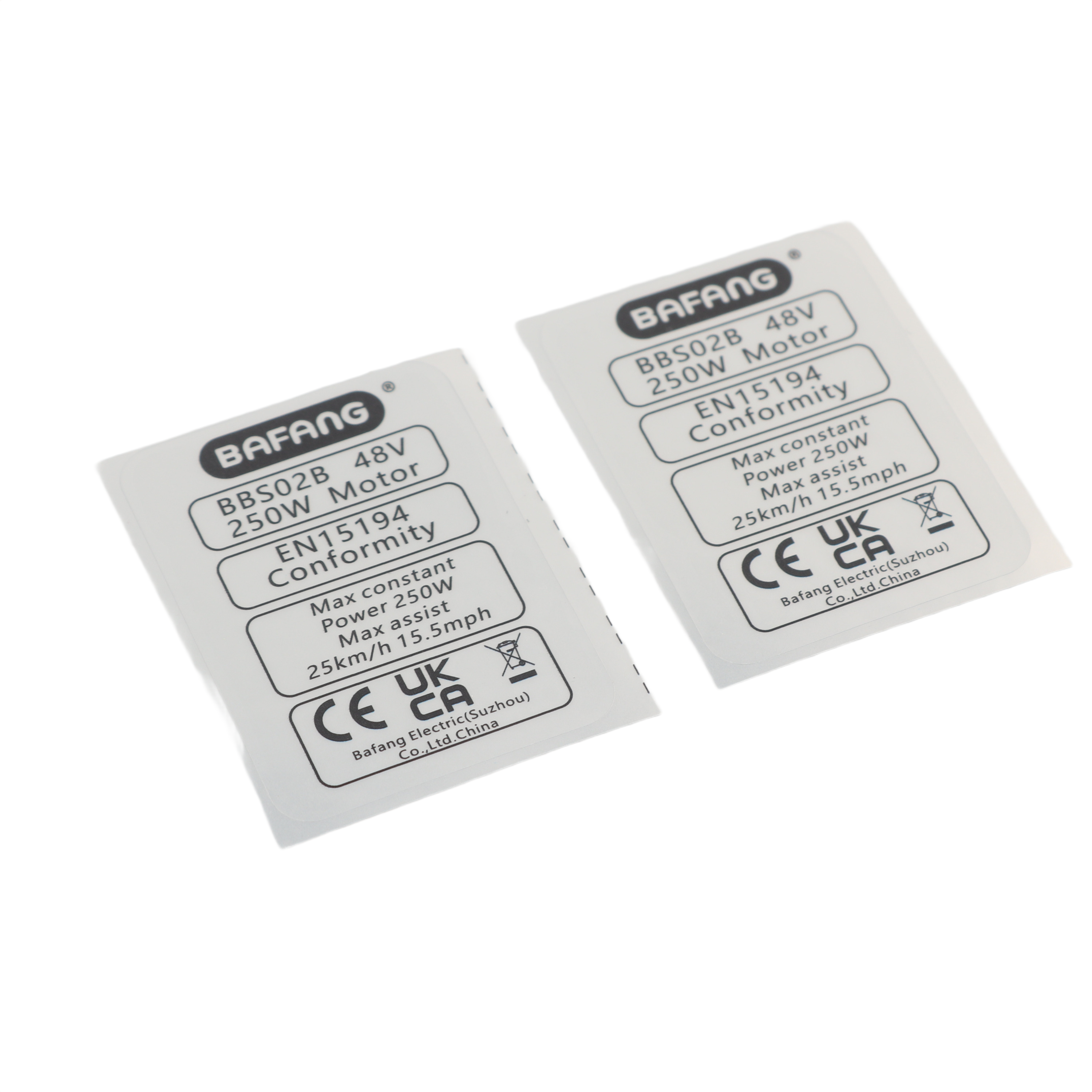 2 X Bafang BBS01 BBS02B 250W Ebike Legal Sticker – Escooterparts