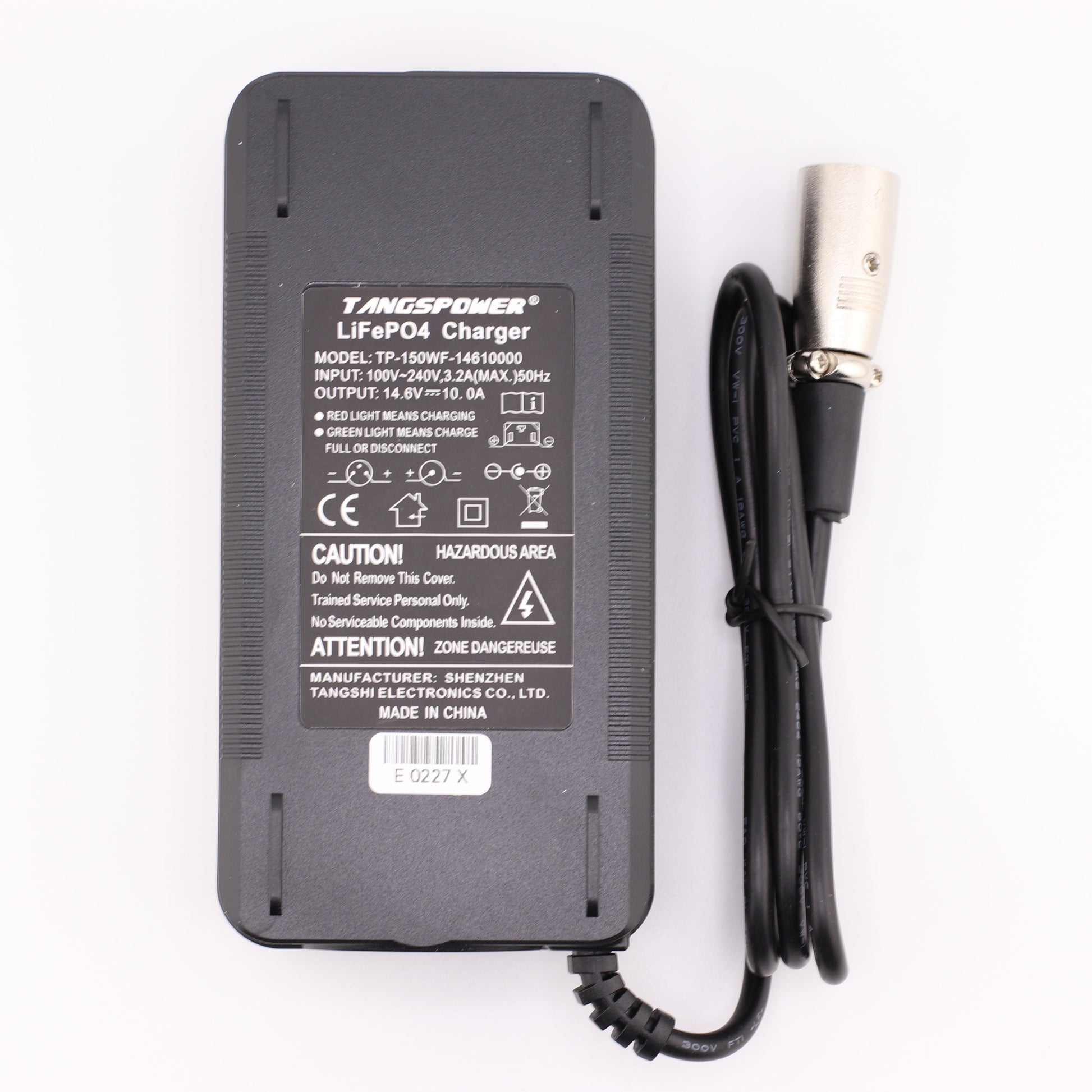 3 Pin XLR 14.6V 10A LiFePO4 LFP Battery Charger for 4S 12V Battery
