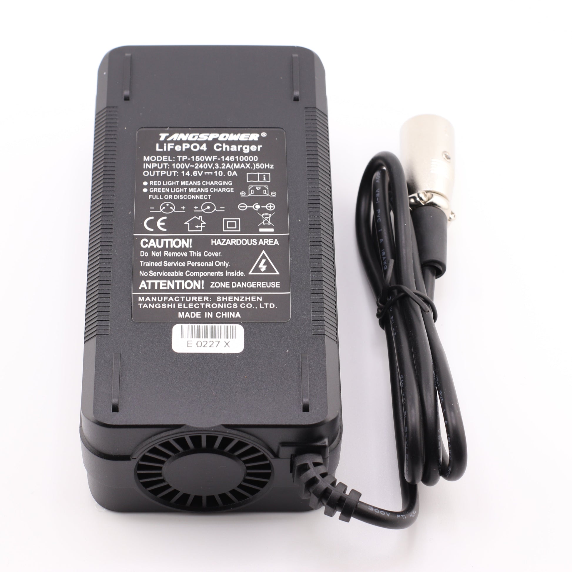 3 Pin XLR 14.6V 10A LiFePO4 LFP Battery Charger for 4S 12V Battery