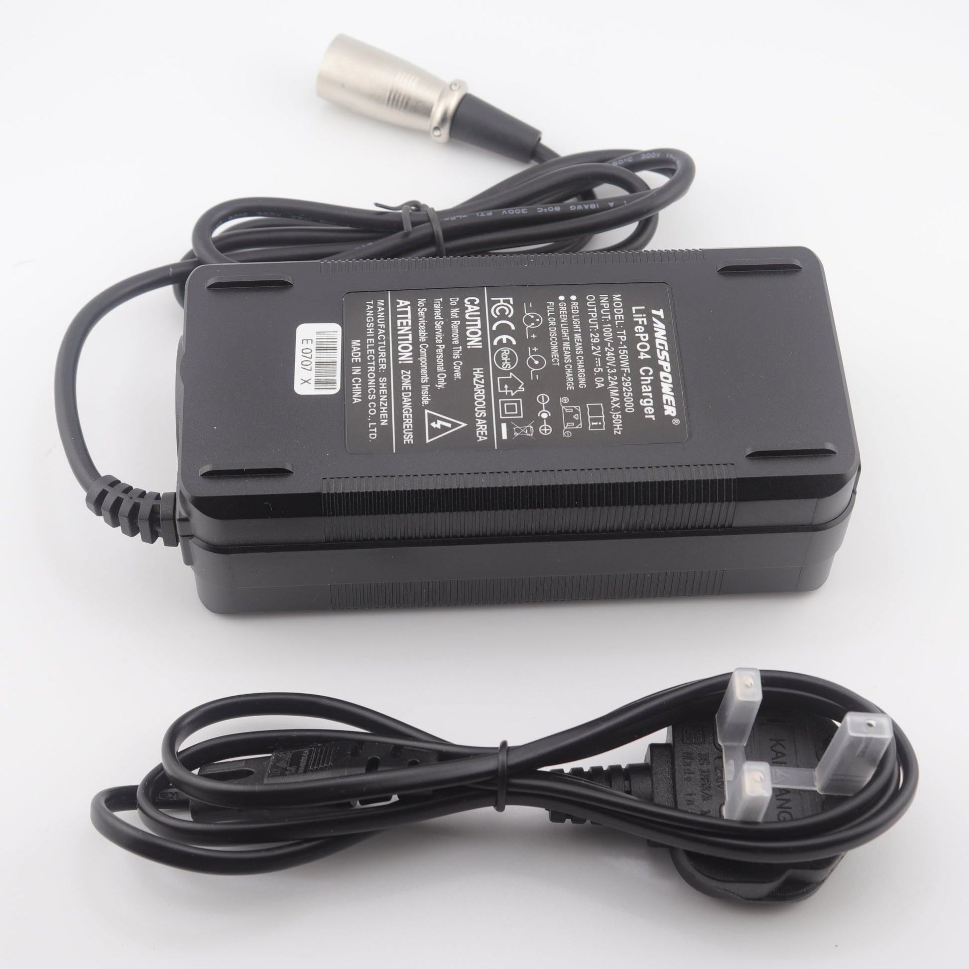 3-Pin XLR 29.2V 5A LiFePO4 LFP Battery Charger for 8S 24V Battery