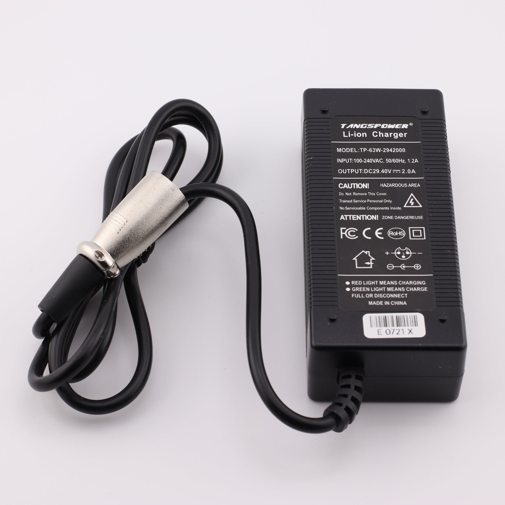 3 Pin XLR 29.4V 2A Lithium Battery Charger for 8S 24V Battery
