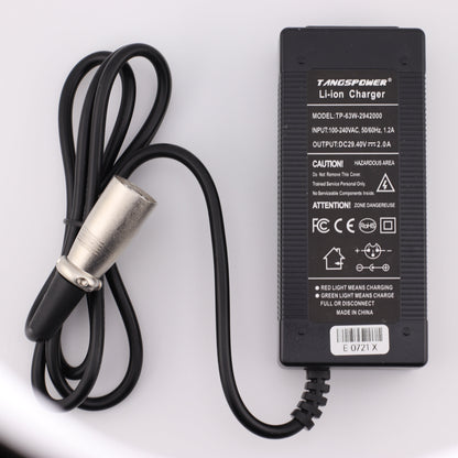 3 Pin XLR 29.4V 2A Lithium Battery Charger for 8S 24V Battery