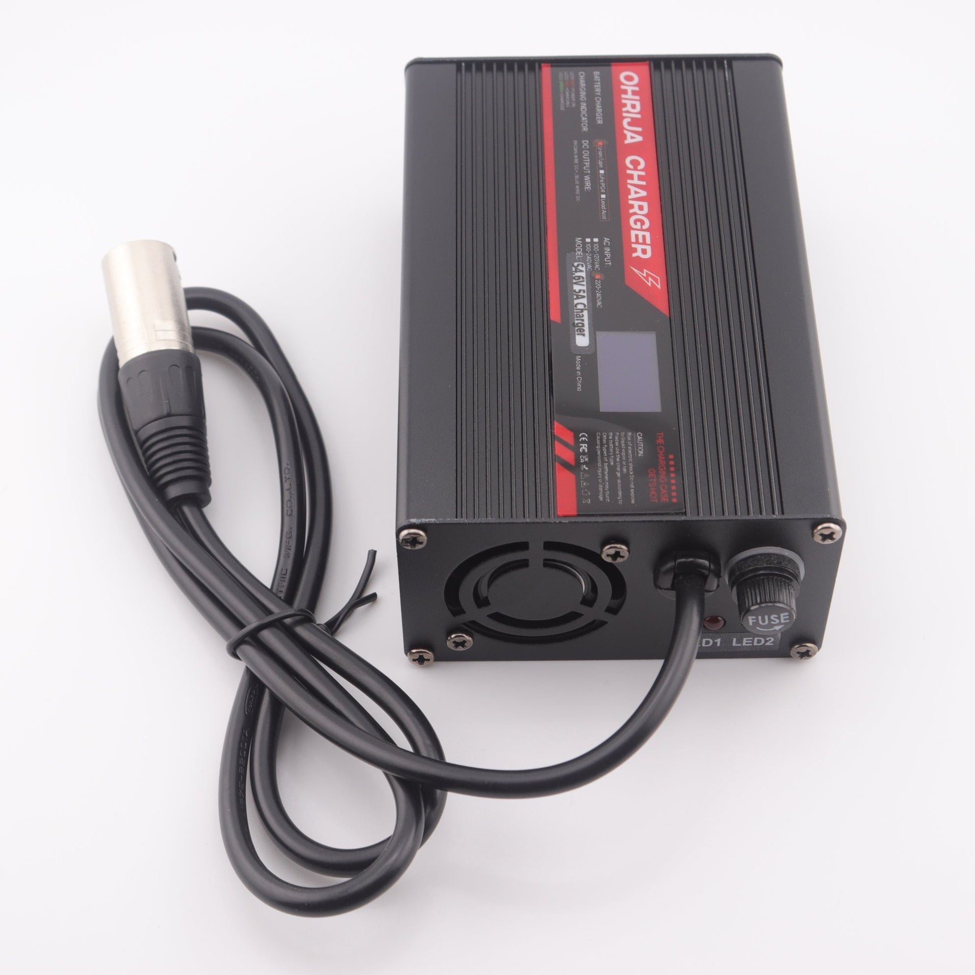 3-Pin XLR 54.6V 5A Lithium Battery Charger for 13S 48V Electric bike/Scooter