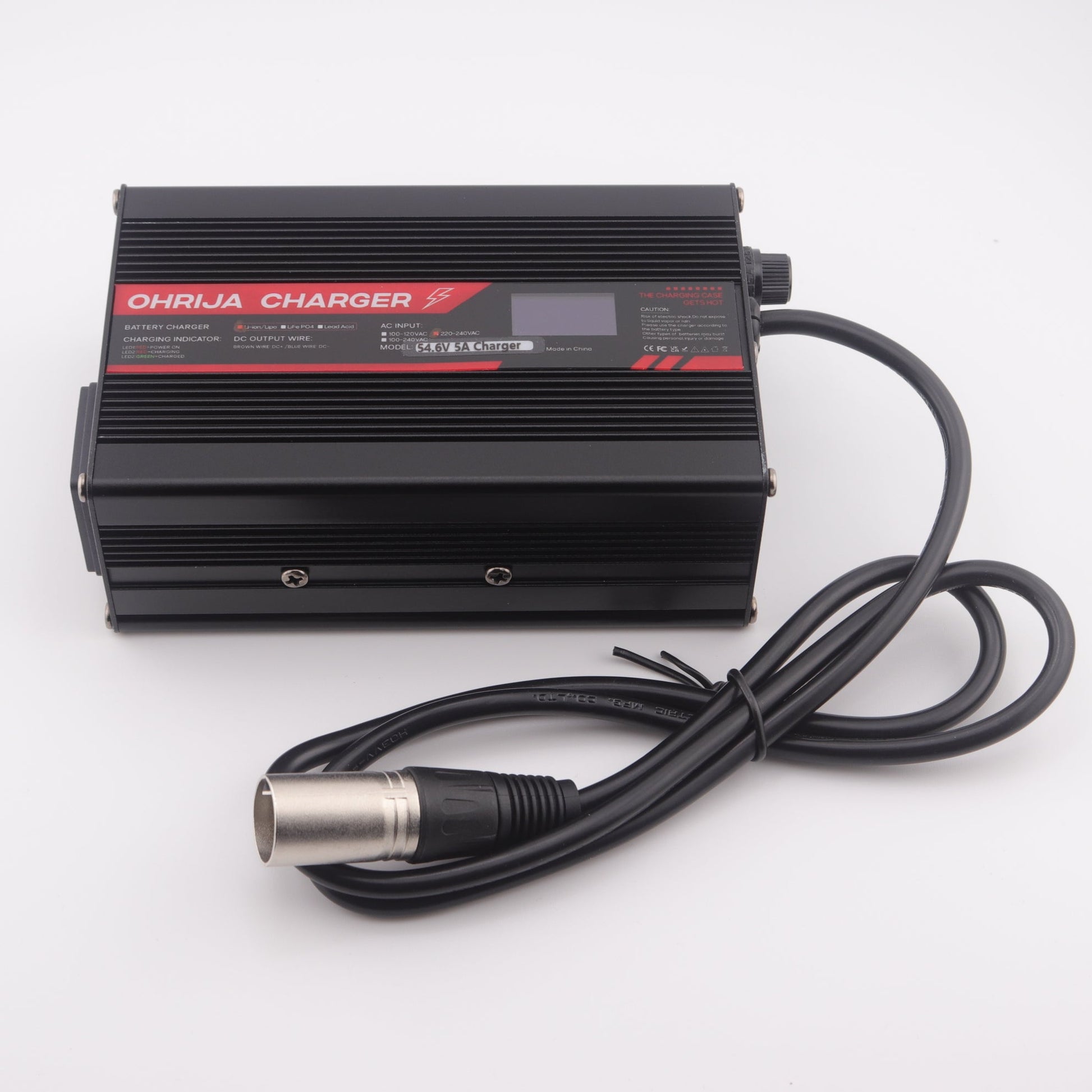 3-Pin XLR 54.6V 5A Lithium Battery Charger for 13S 48V Electric bike/Scooter