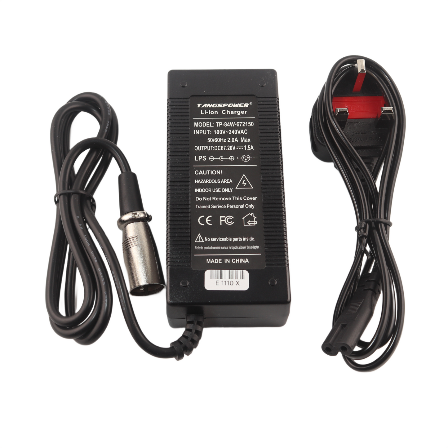 3-Pin XLR 67.2V 1.5A Lithium Battery Charger for 16S 60V eBike eScooter