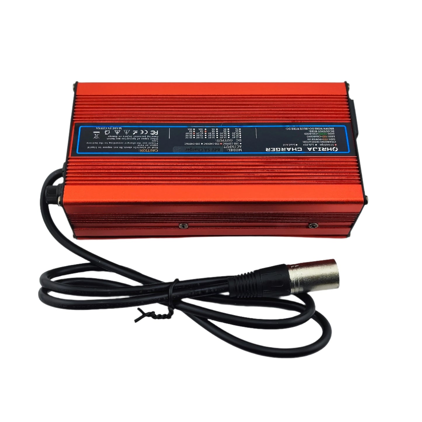 3-Pin XLR 84V 5A Lithium Battery Charger for 20S 72V Electric Bike/Scooter