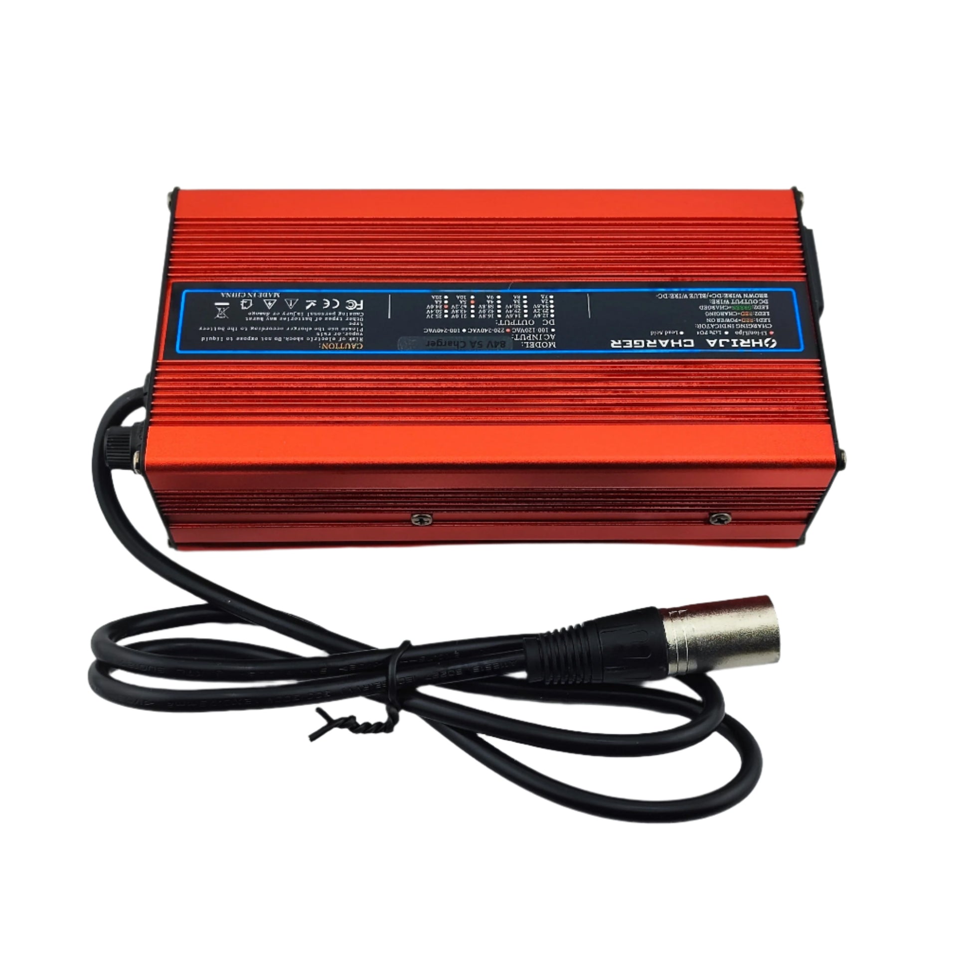 3-Pin XLR 84V 5A Lithium Battery Charger for 20S 72V Electric Bike/Scooter