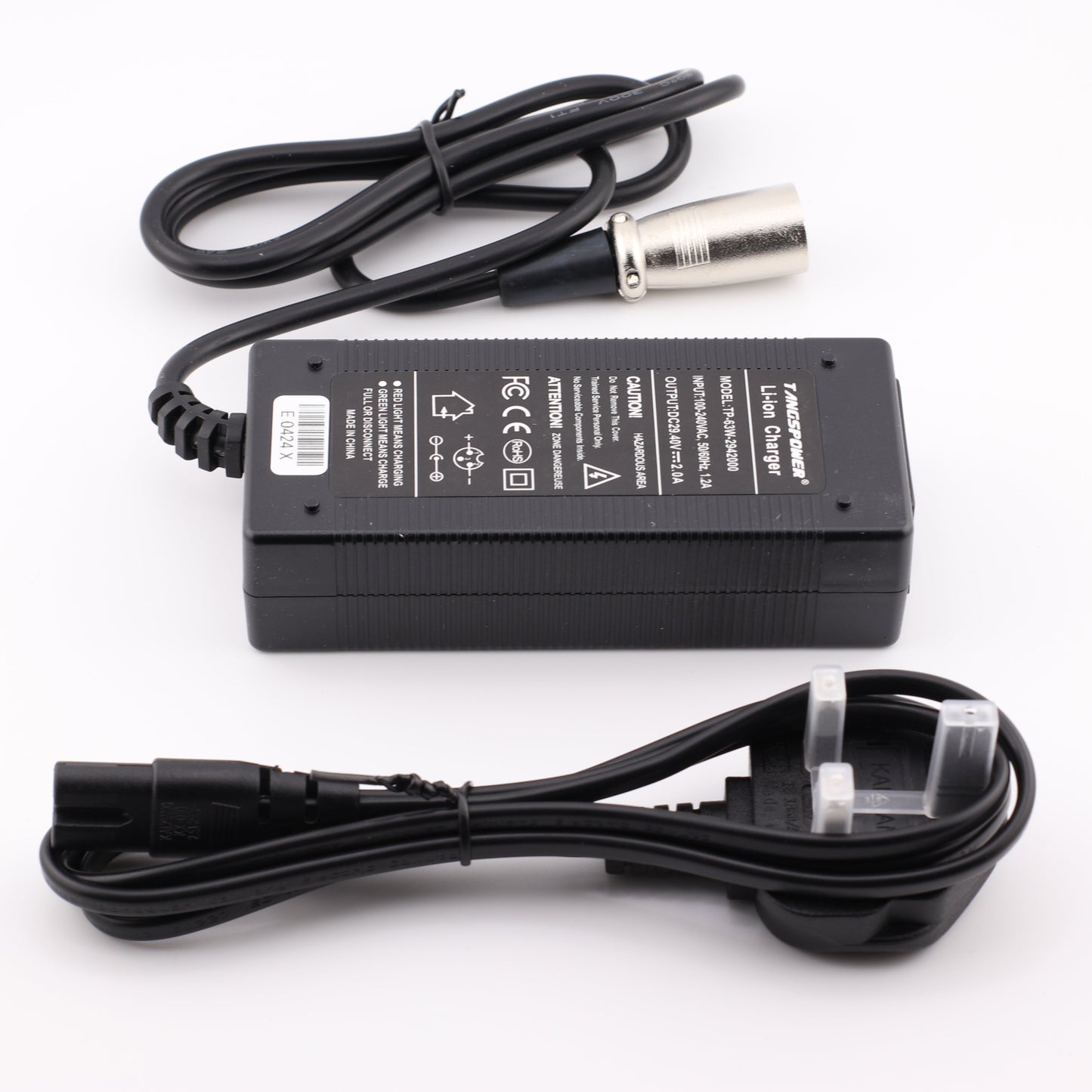 4 Pin XLR 29.4V 2A Lithium Battery Charger for 8S 24V Li Ion Battery