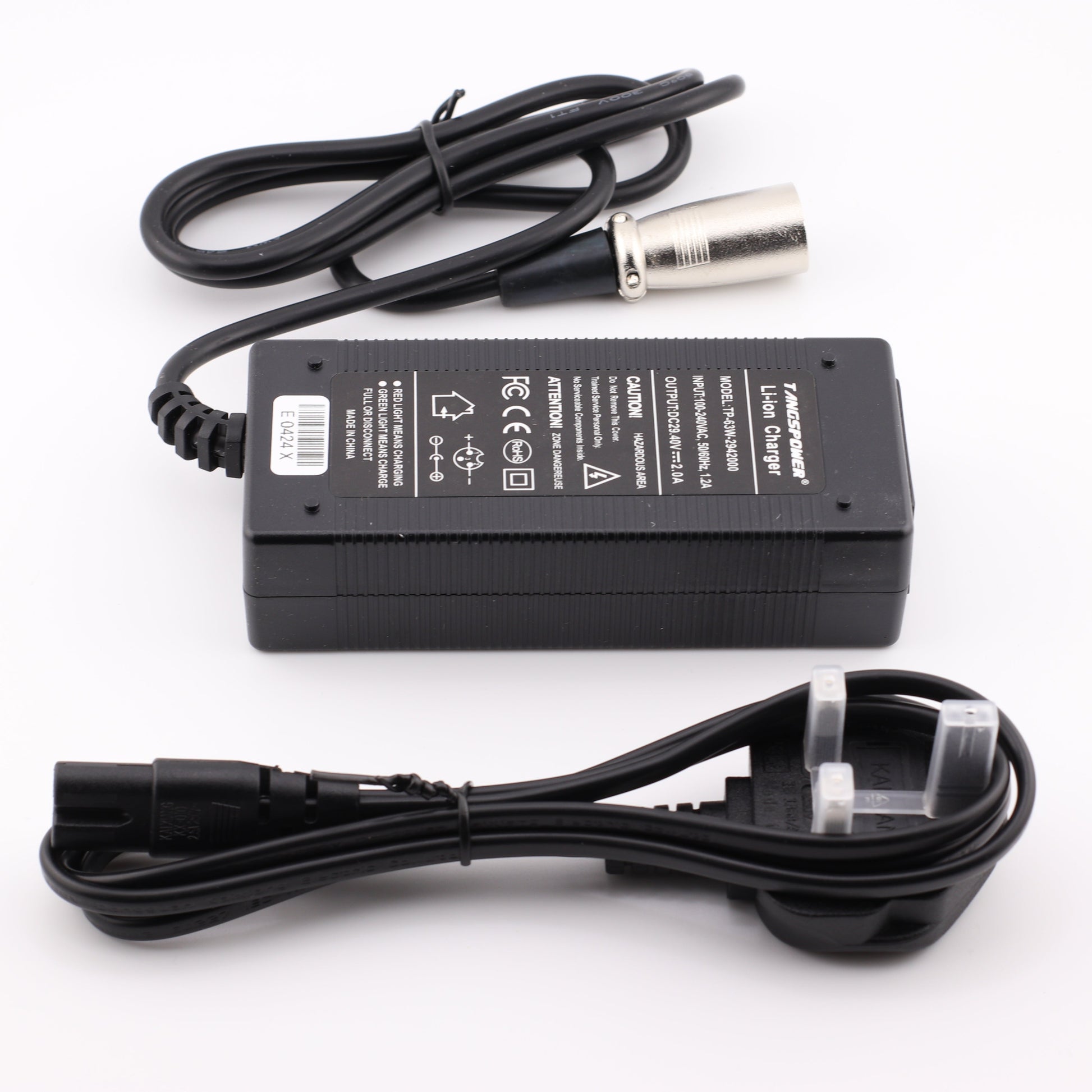 4 Pin XLR 29.4V 2A Lithium Battery Charger for 8S 24V Li Ion Battery