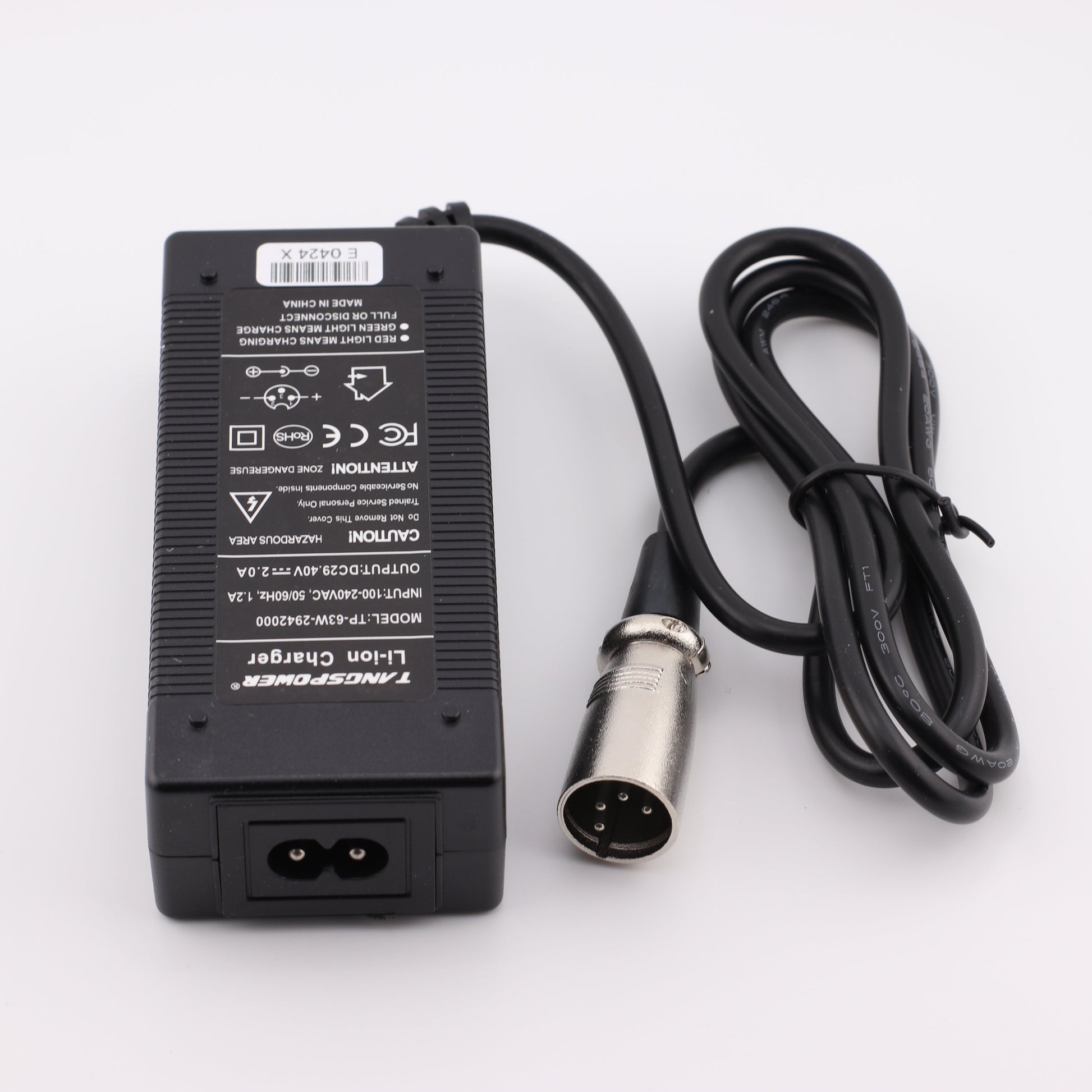 4 Pin XLR 29.4V 2A Lithium Battery Charger for 8S 24V Li Ion Battery