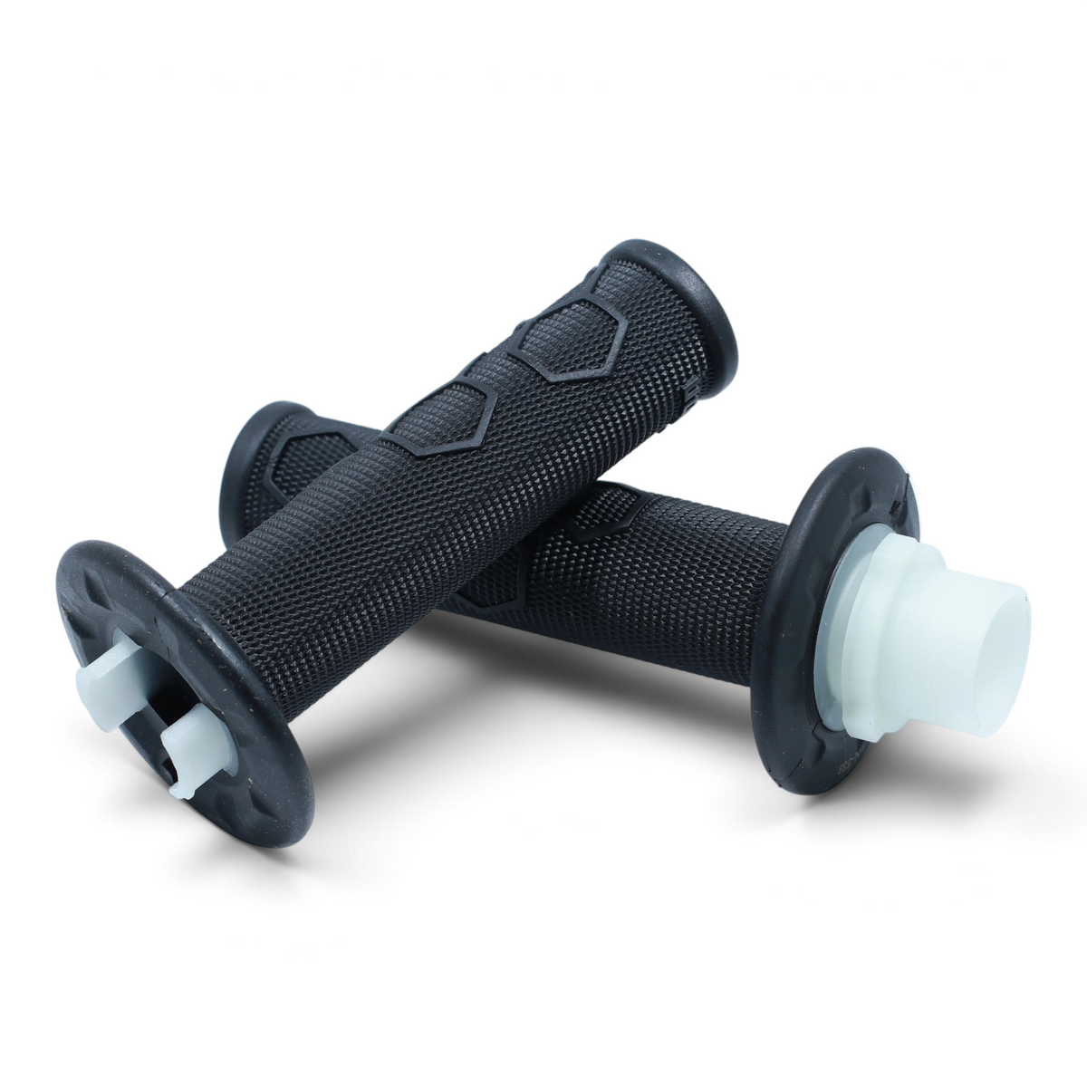 Escooterparts black rubber handlebar grips with textured pattern for Sur-Ron Ultra Bee electric dirt bike