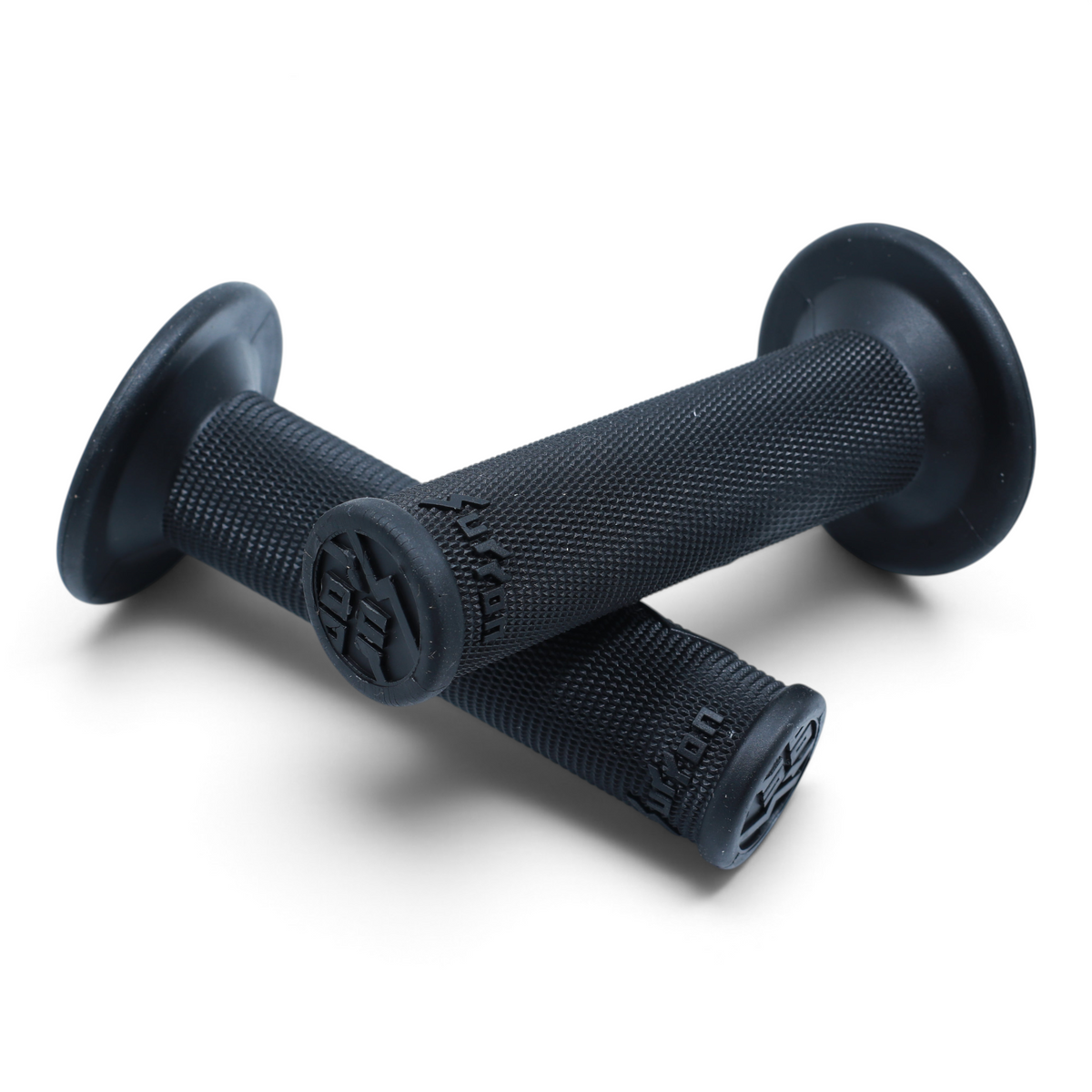 Escooterparts black rubber handlebar grips with textured diamond pattern for Sur-Ron Ultra Bee electric dirt bike