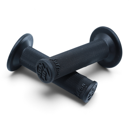 Escooterparts black rubber handlebar grips with textured diamond pattern for Sur-Ron Ultra Bee electric dirt bike