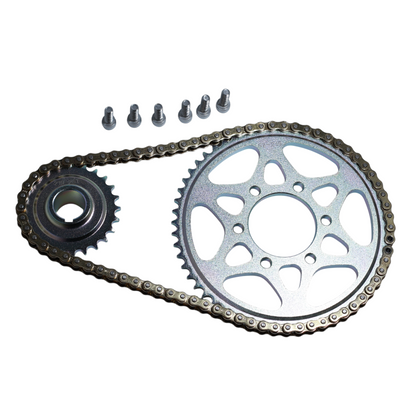Escooterparts primary transmission chain conversion kit with steel sprockets and chain for Sur-Ron Ultra Bee