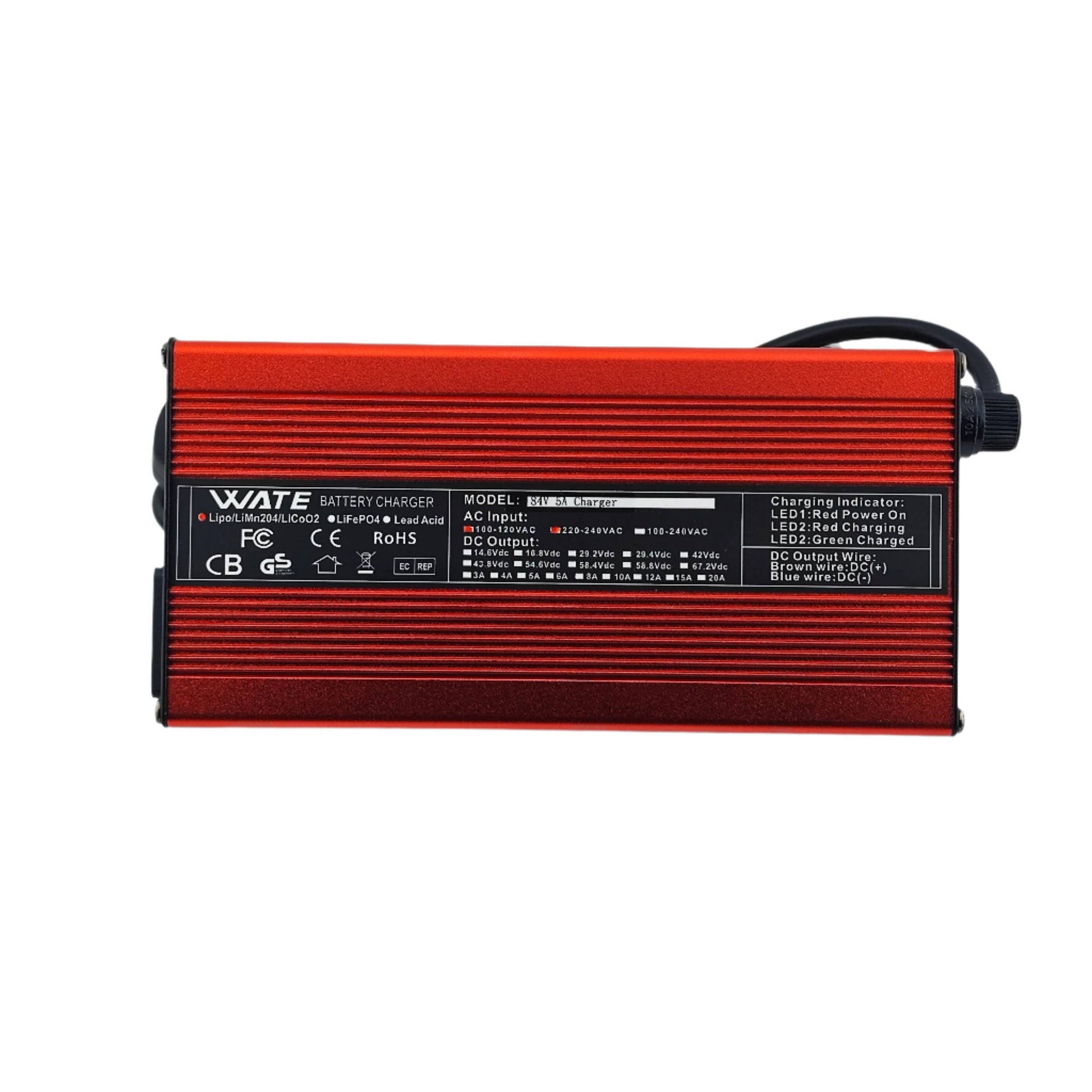 Anderson 50A 84V 5A Lithium Battery Charger for 20S 72V Electric bike/Scooter