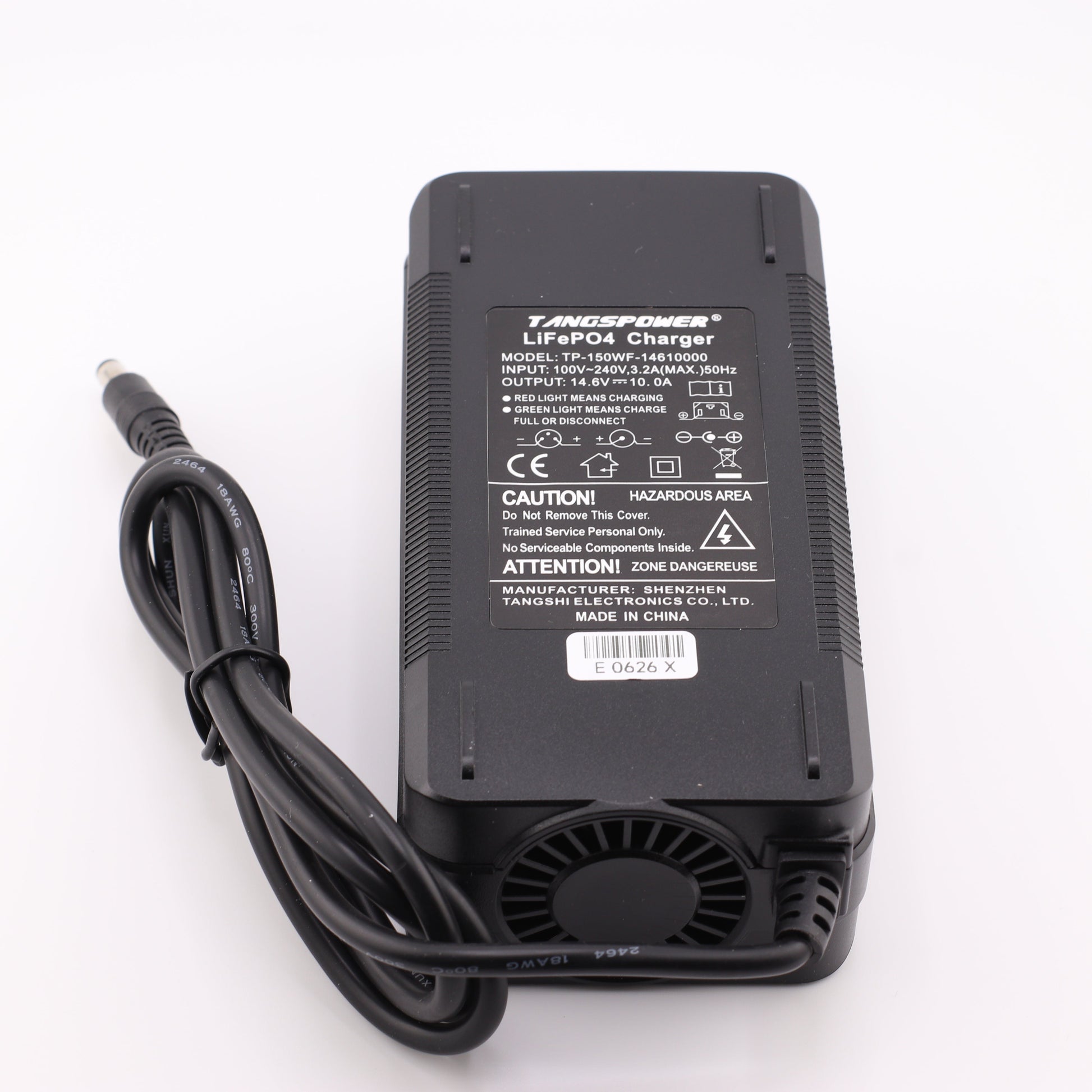 DC 5.5X2.1mm 14.6V 10A LiFePO4 LFP Battery Charger for 4S 12V Battery