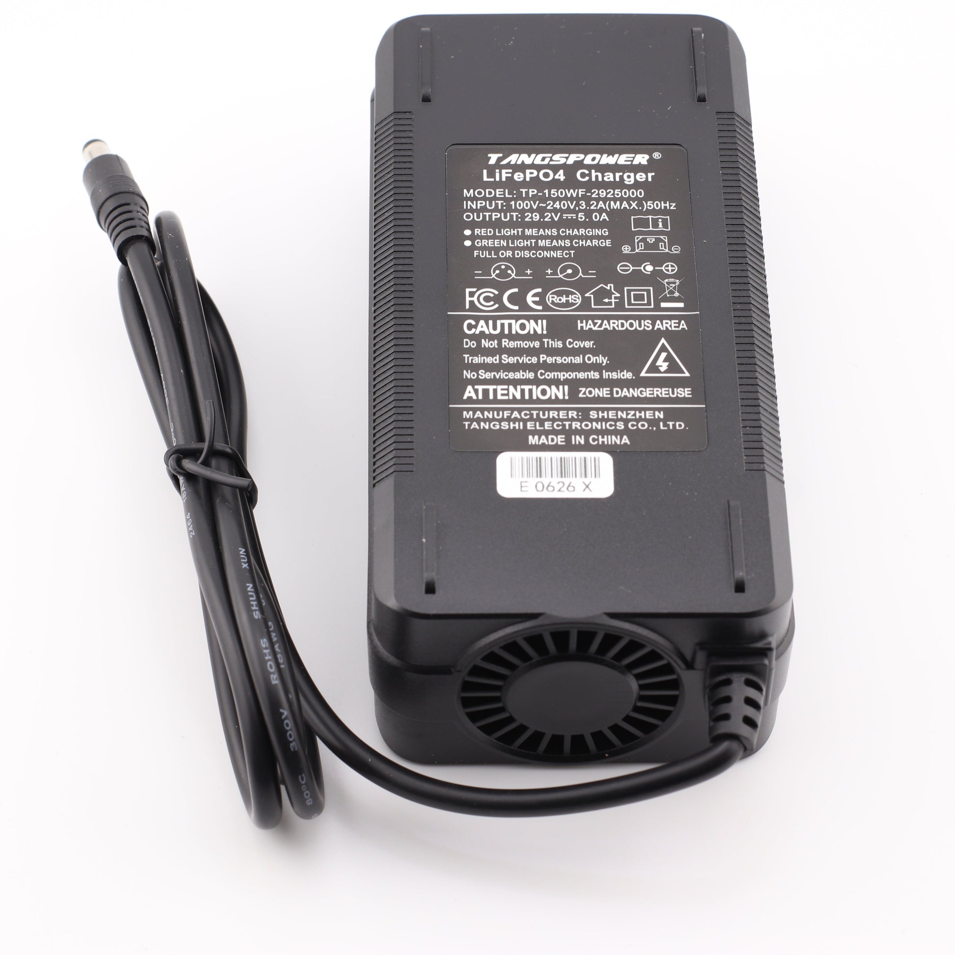 DC 5.5X2.1mm 29.2V 5A LiFePO4 LFP Battery Charger for 8S 24V Battery