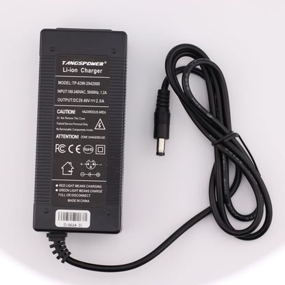 DC 5.5X2.1MM 29.4V 2A Lithium Battery Charger for 8S 24V Li Ion Battery