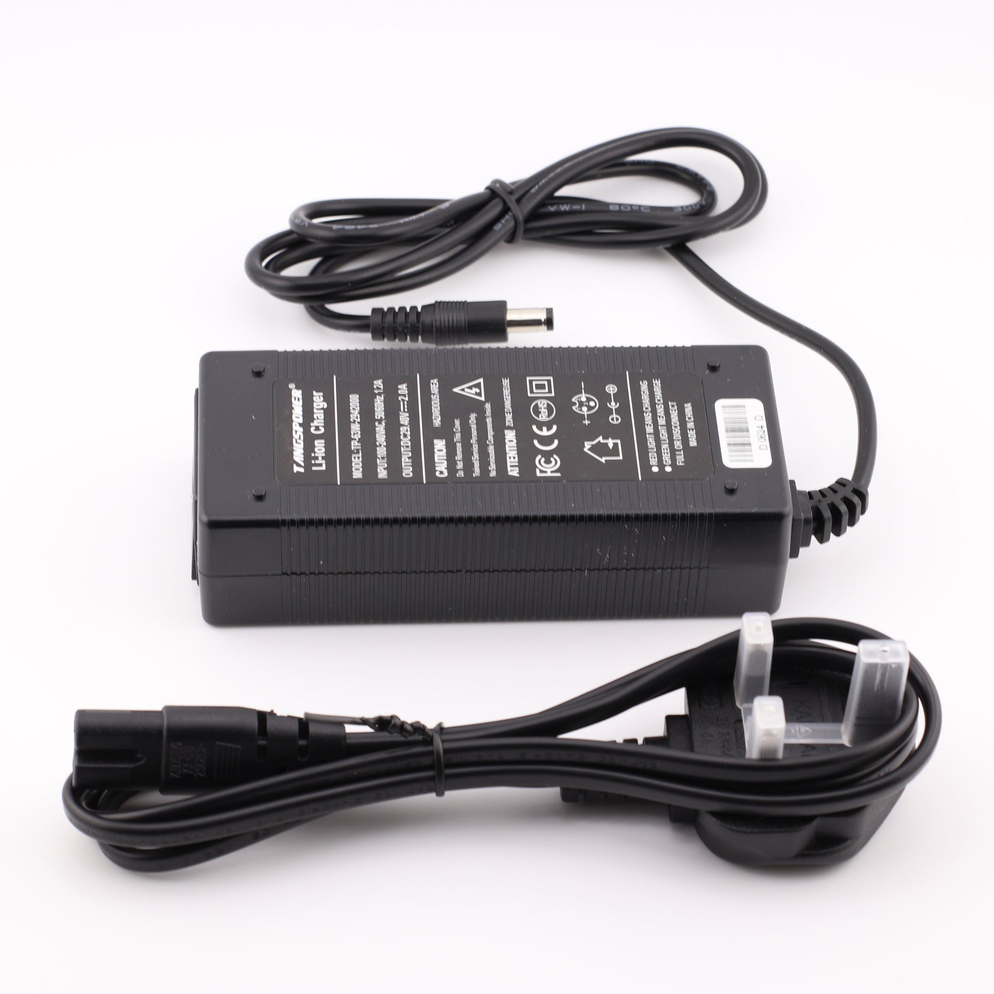 DC 5.5X2.1MM 29.4V 2A Lithium Battery Charger for 8S 24V Li Ion Battery