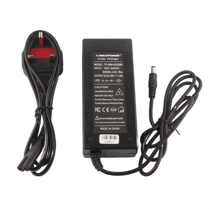 DC 5.5X2.1MM 42V 2A Lithium Battery Charger for 10S 36V eBike eScooter