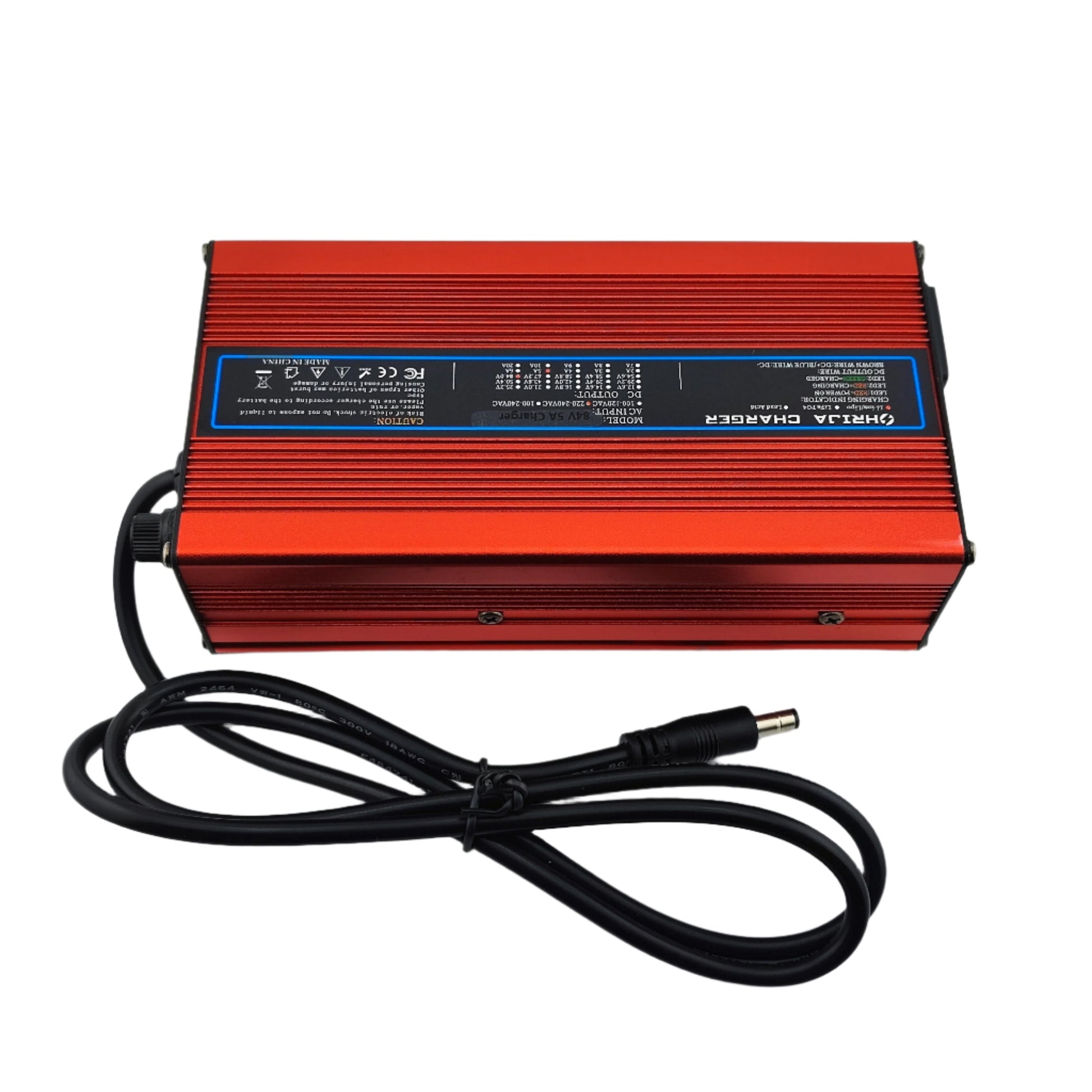 DC 5.5x2.1MM 84V 5A Lithium Battery Charger for 20S 72V Electric bike/Scooter