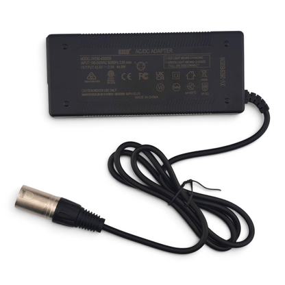 Escooterparts 42V 2A lithium battery charger with 4-pin XLR connector for 36V electric bikes and scooters