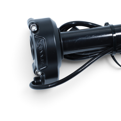 Escooterparts genuine OEM Sur-Ron Light Bee black twist throttle assembly with wiring and connector